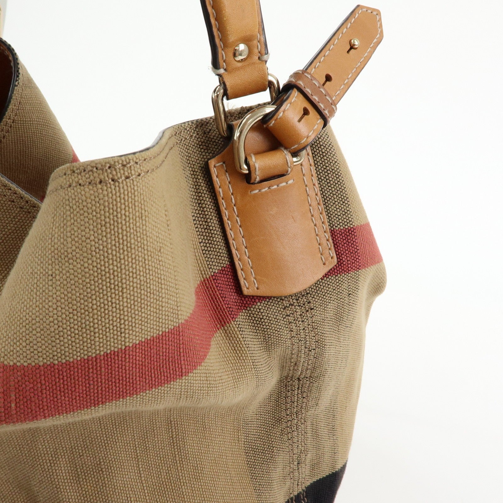 Burberry 2way Bag Shoulder Bag - Beige, Canvas and Leather