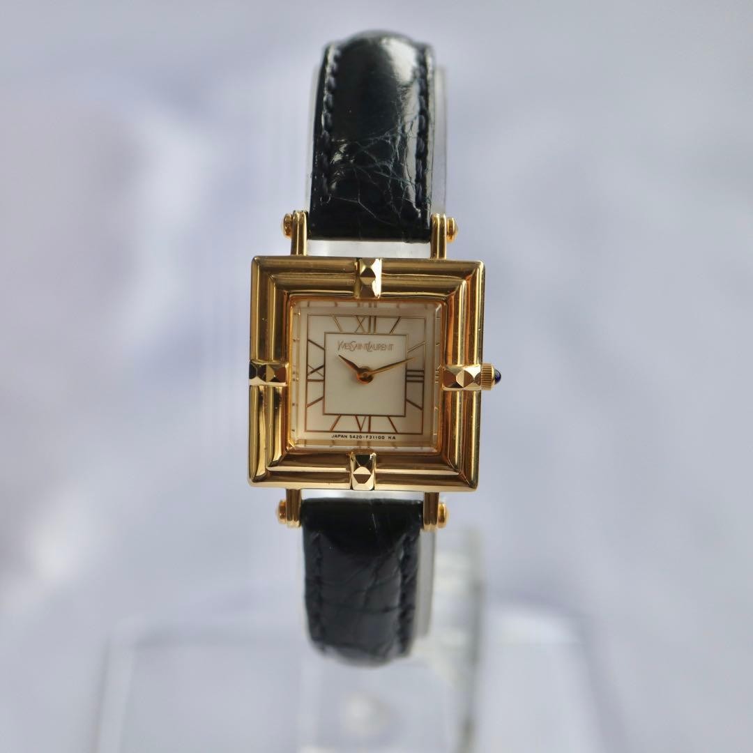 Yves Saint Laurent Roman Square Watch 1558 - Black, Stainless Steel