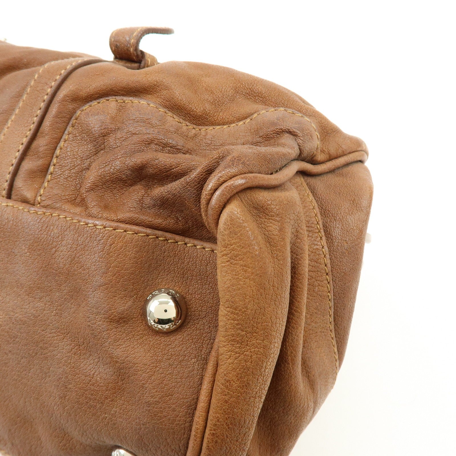 Prada Boston Hand Bag - Brown, Leather