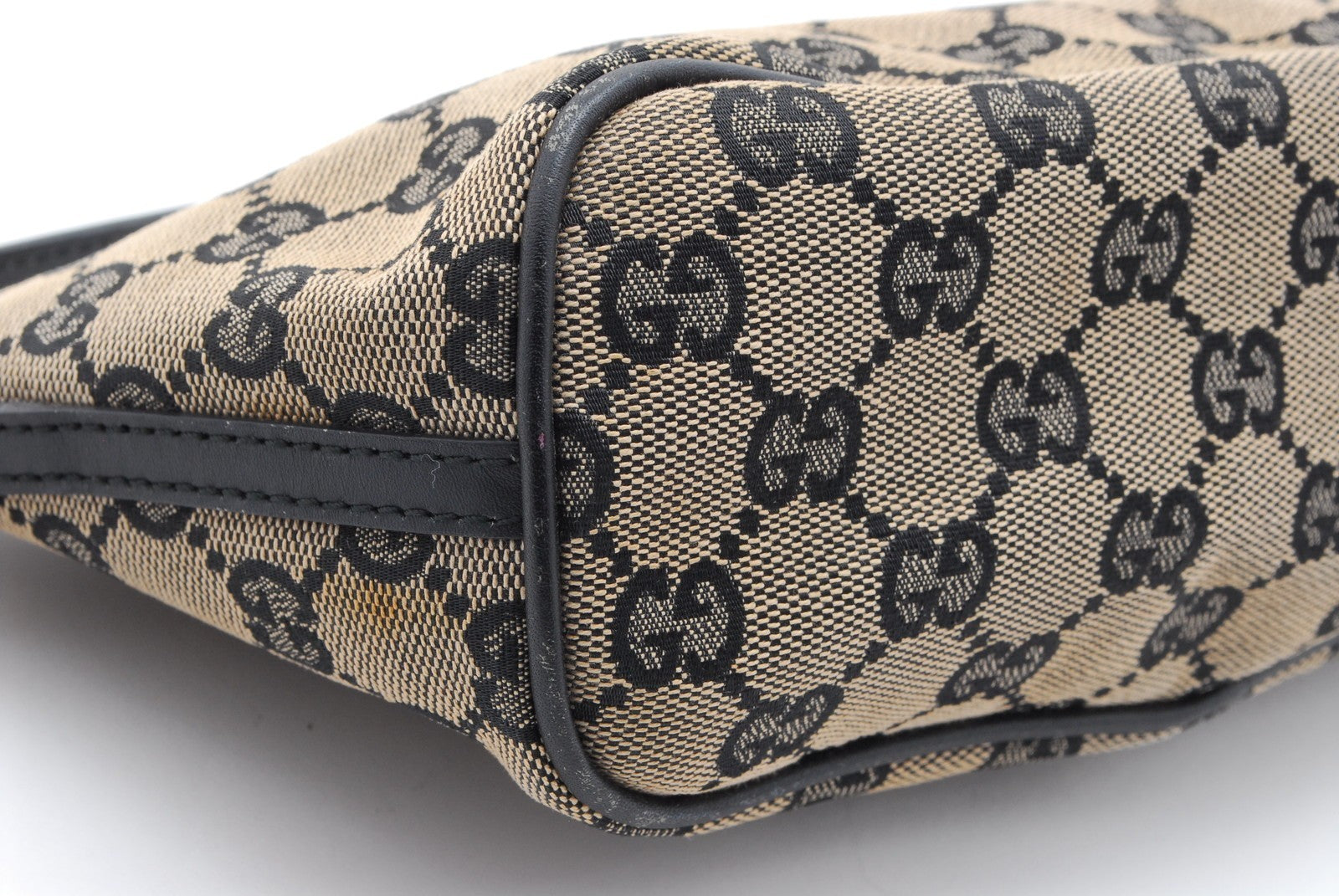 Gucci GG Supreme Hand Bag - Gray Black, Canvas 