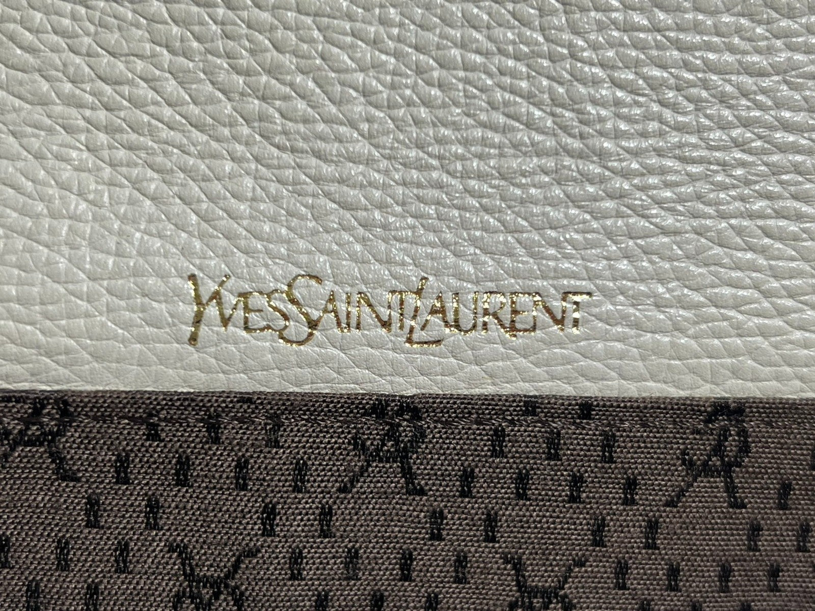 Saint Laurent Vintage Logo Shoulder Bag - White, Leather
