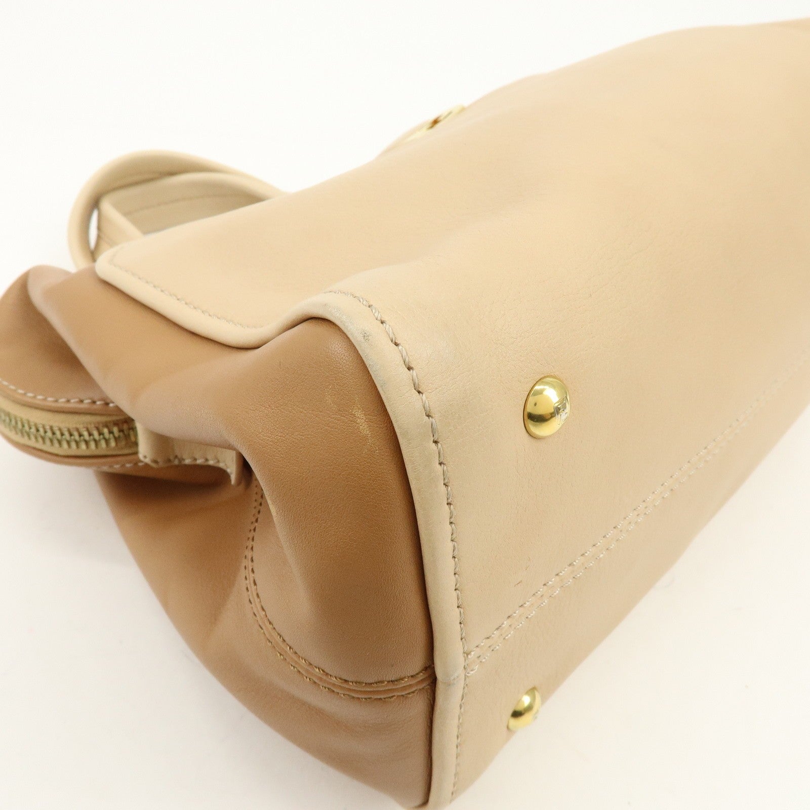 Fendi Hand Bag - Beige, Leather