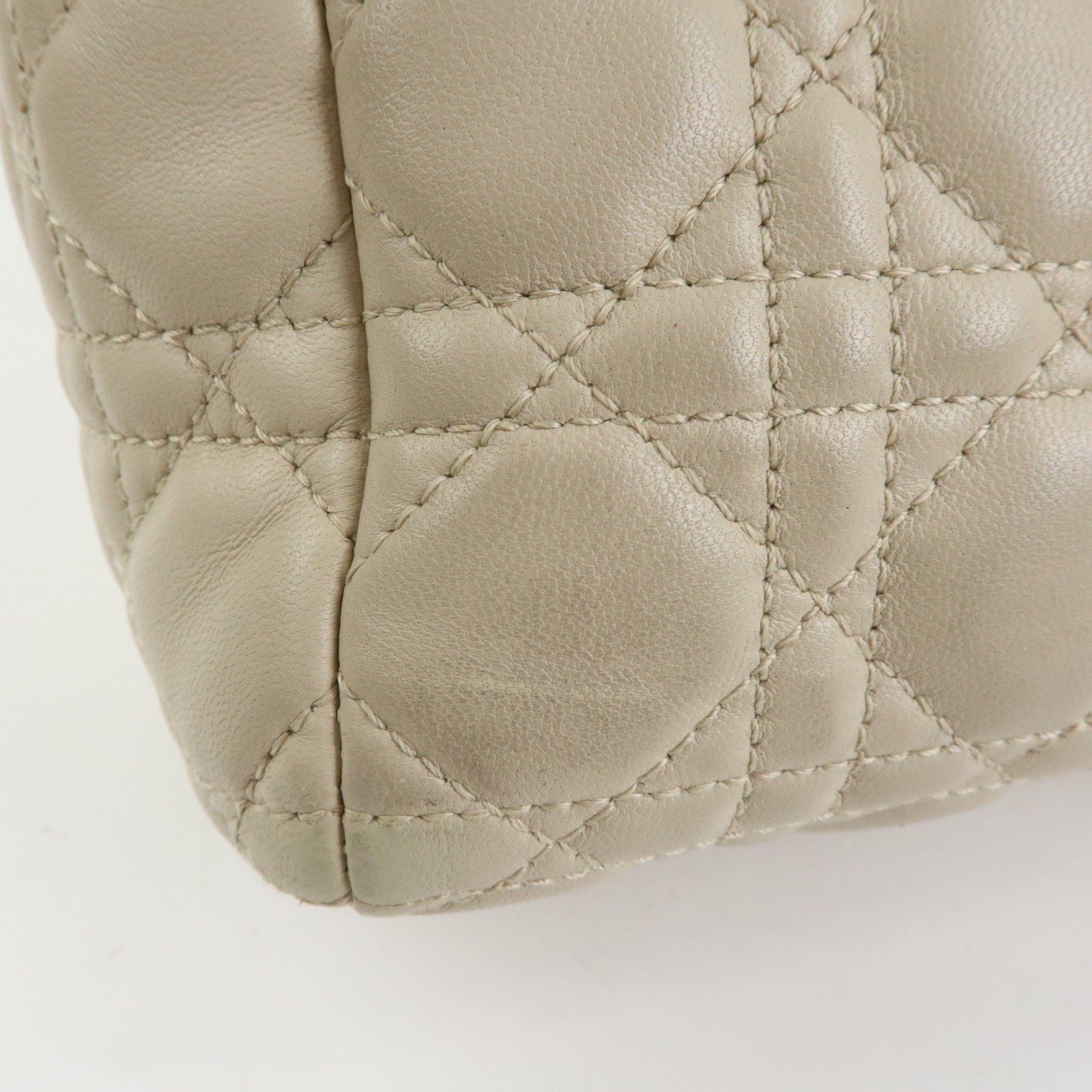 Christian Dior Lady Dior Hand Bag - Ivory, Lamb Skin