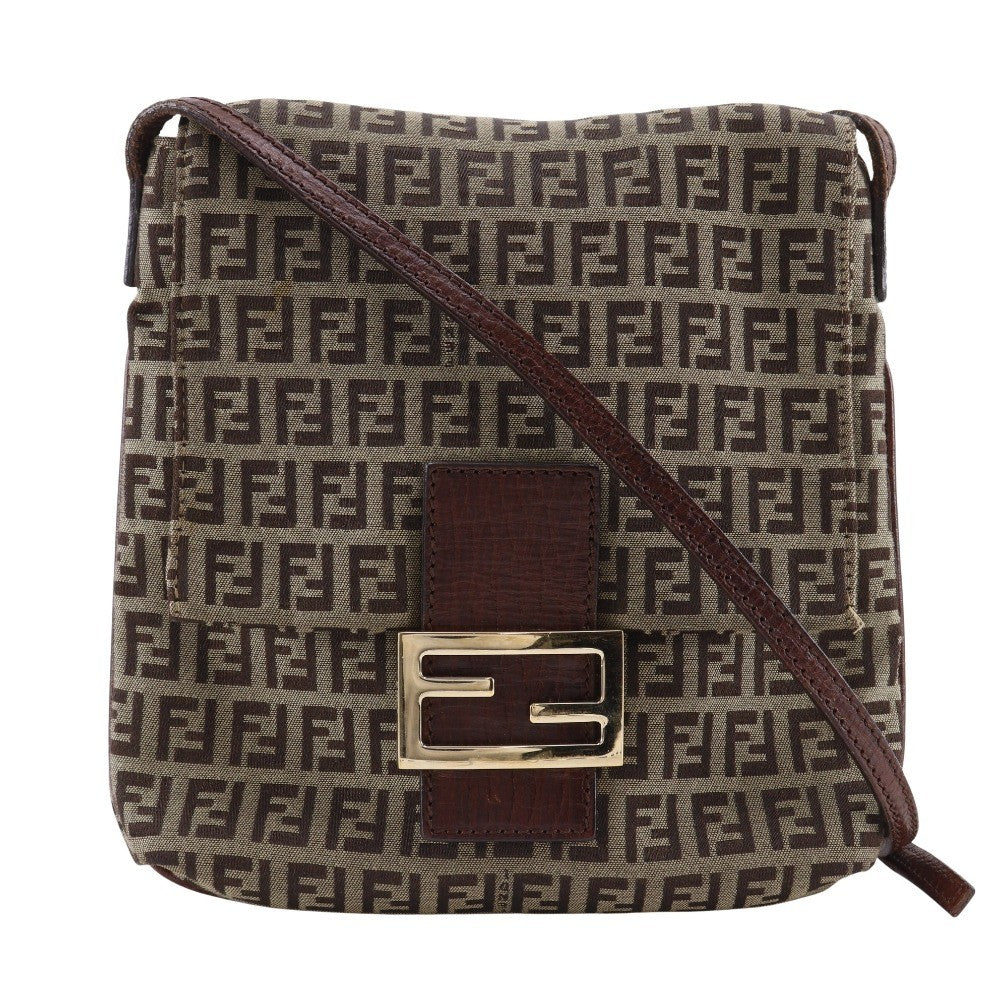 Fendi Zucchino Shoulder Bag - Brown, Nylon Canvas