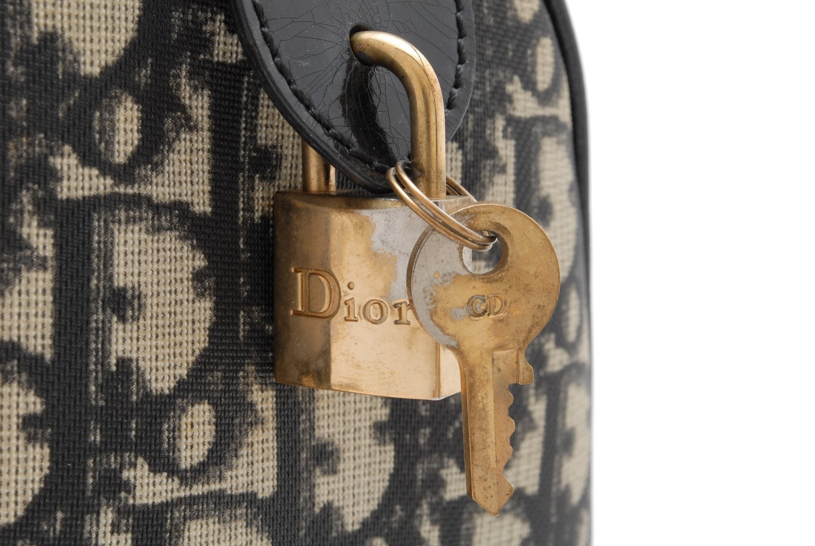 Christian Dior Trotter Boston Hand Bag - Black, Canvas