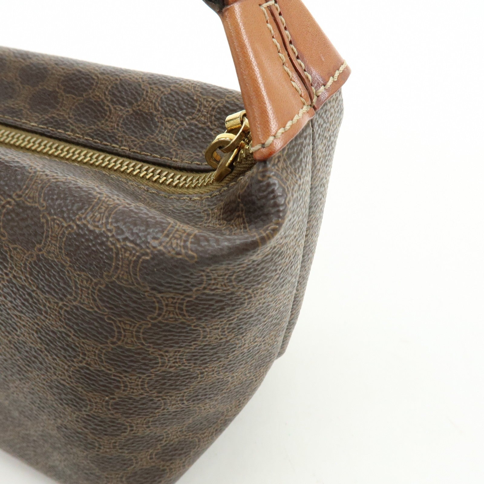 Celine Macadam Hand Bag - Brown, PVC Leather 