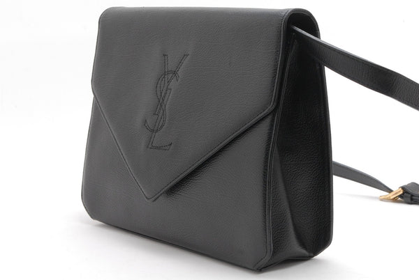 Saint Laurent YSL Envelope Shoulder Bag - Black, Leather