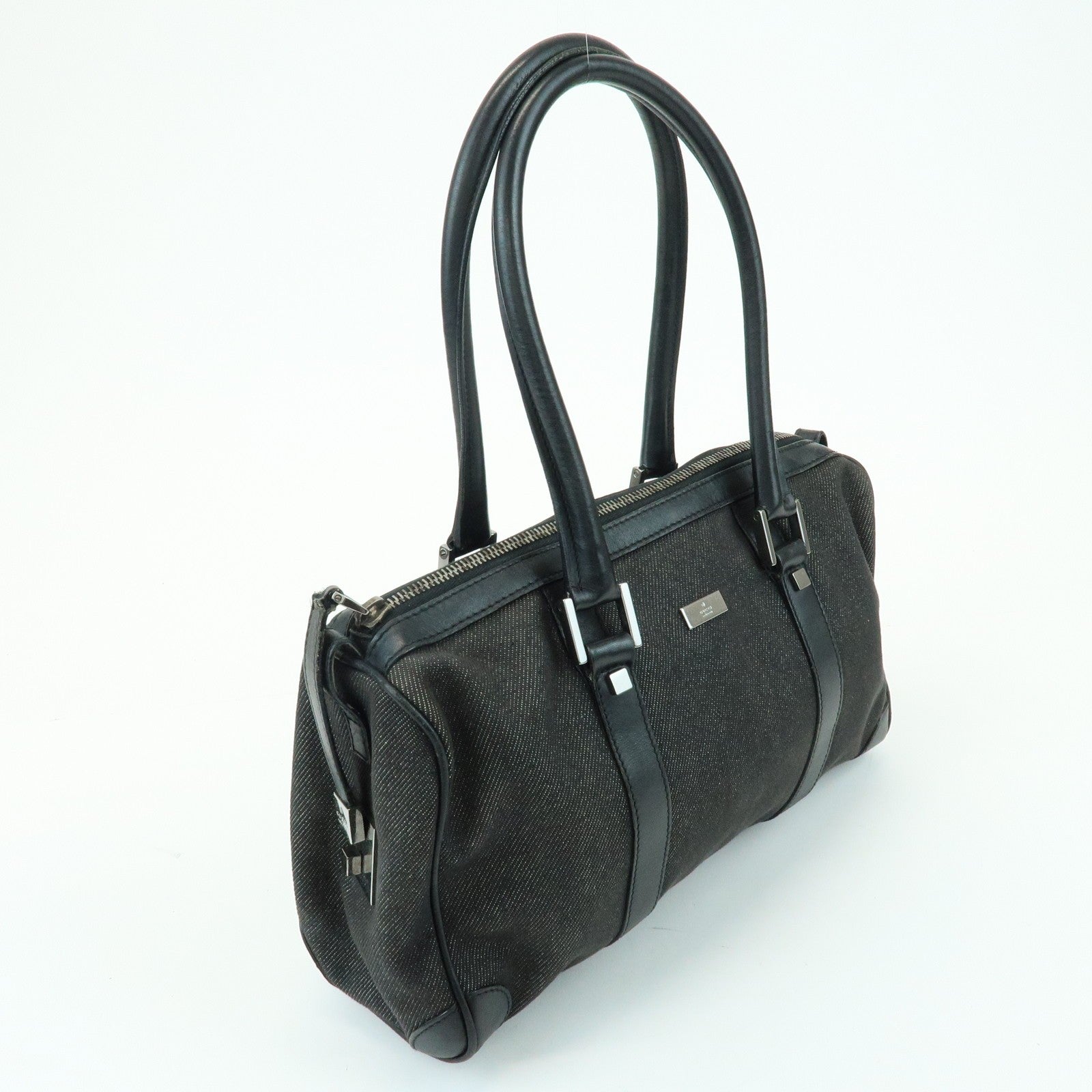 Gucci Boston Bag - Black, Dark Grey, Canvas