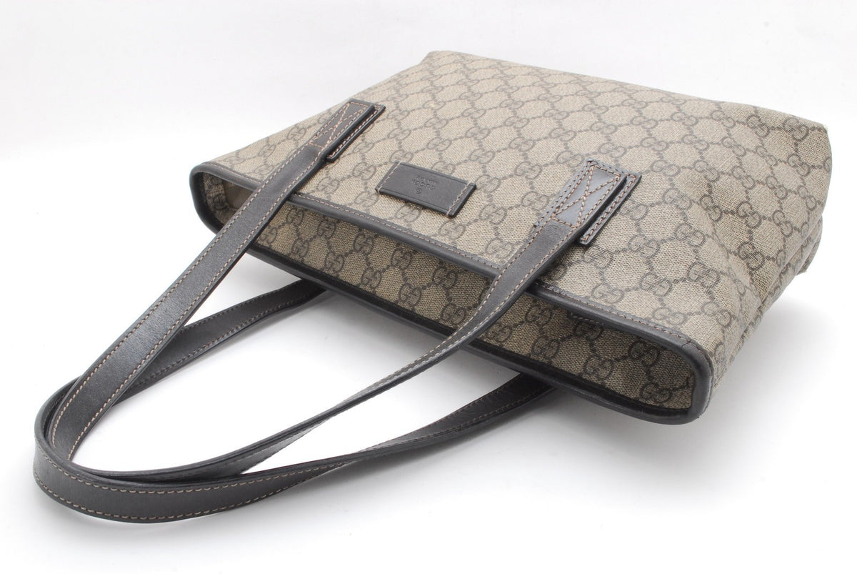 Gucci GG Supreme Tote Bag - Brown, PVC Leather