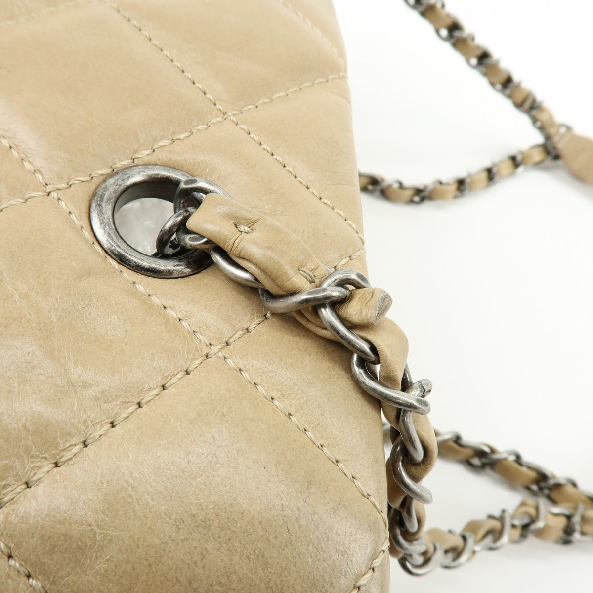 Chanel COCO Mark Matelasse Chain Shoulder Bag - Beige, Calf Skin