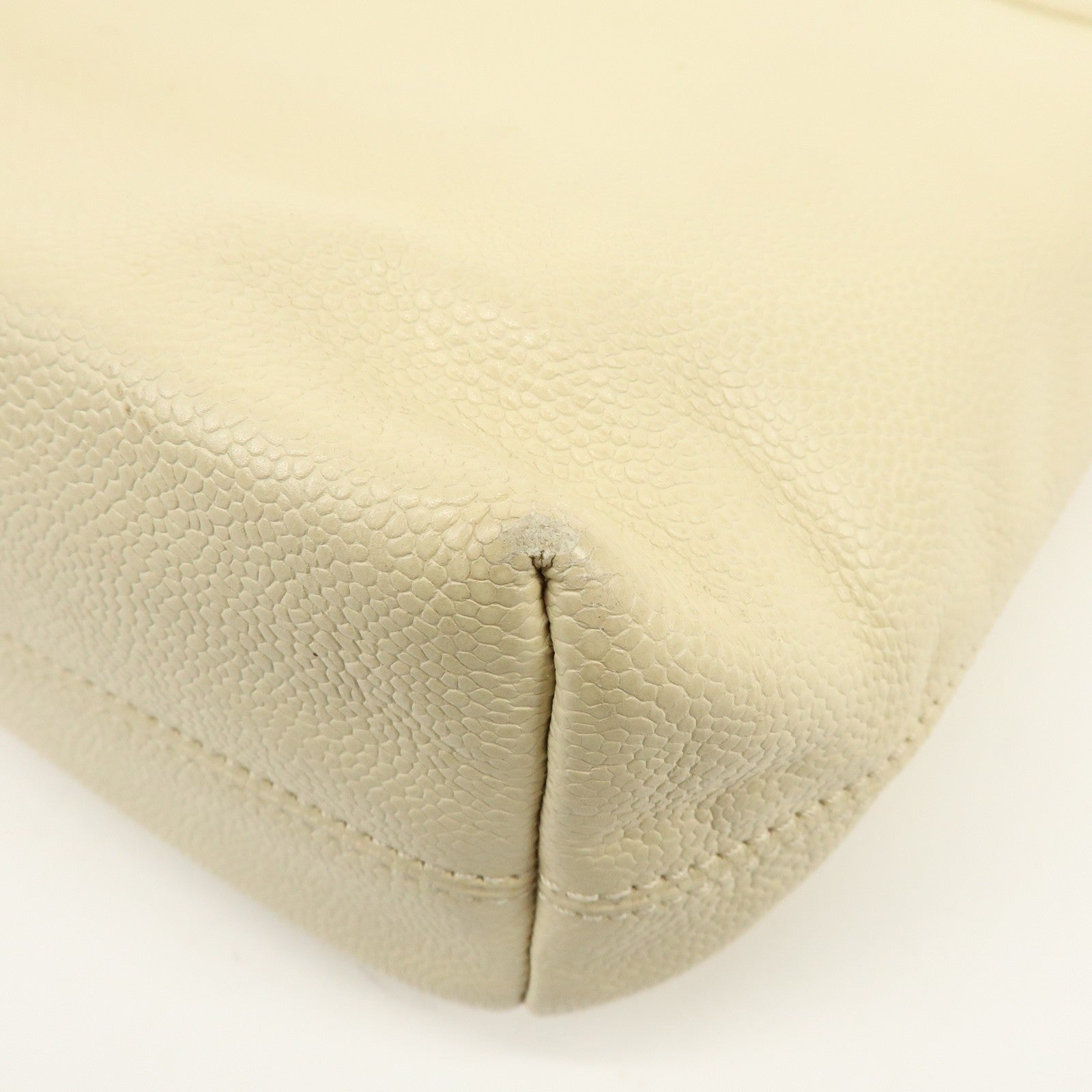 Chanel Coco Mark Caviarskin Tote Bag - Ivory, Leather