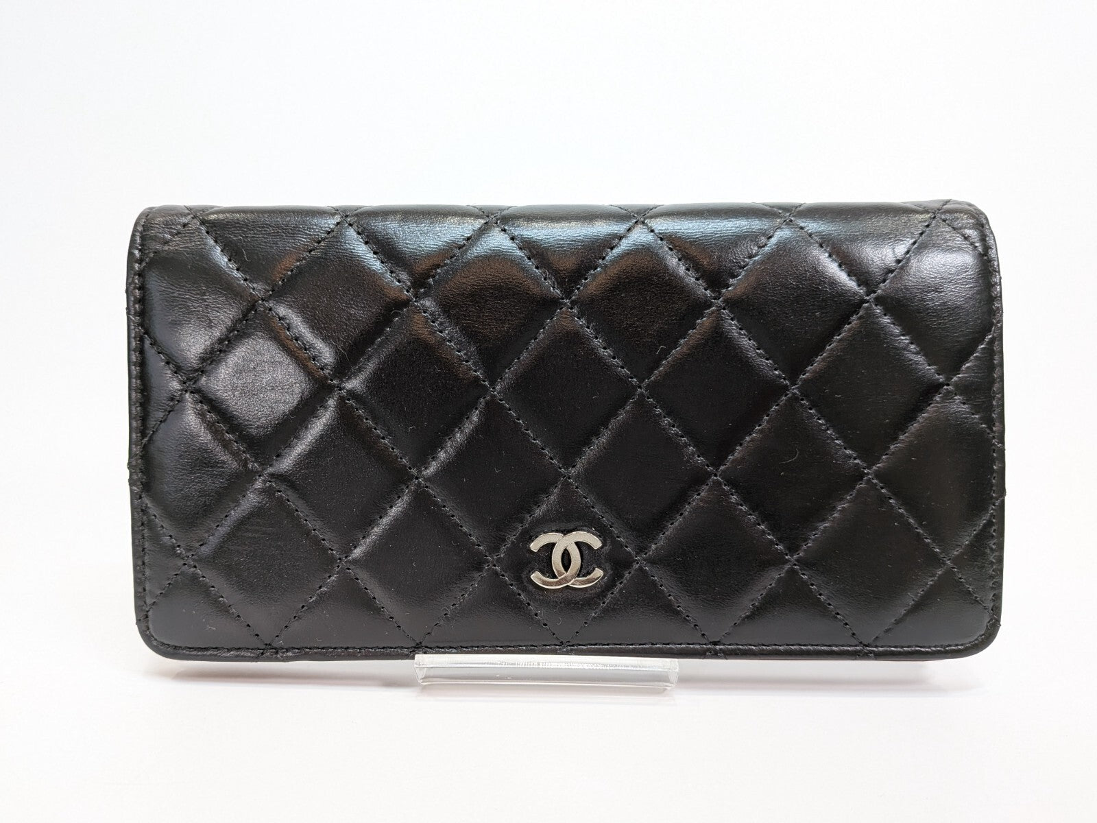 CHANEL Matelasse COCO Mark Long Wallet - Black, Lamb Skin