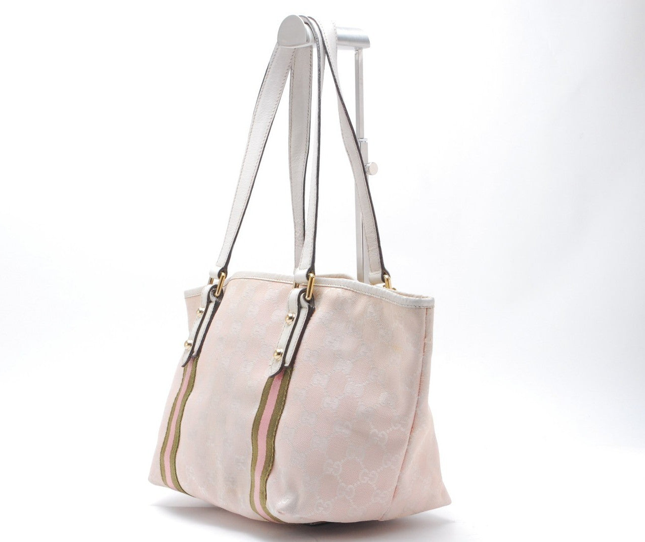 Gucci Sherry Line Hand Tote Shoulder Bag - Pink, Canvas