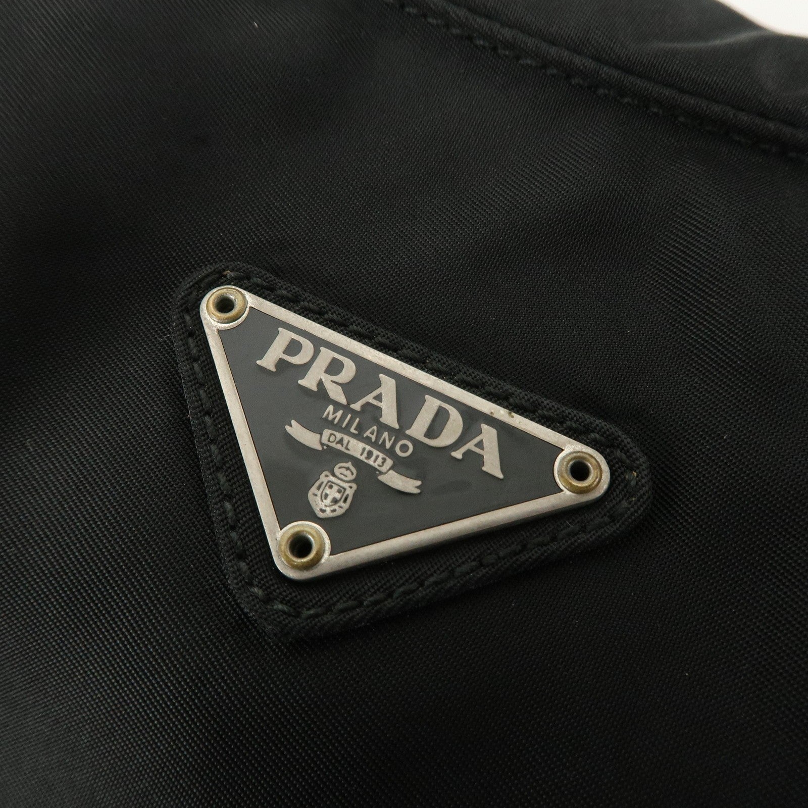 Prada Triangle Logo Tote Bag - Black, Nylon 