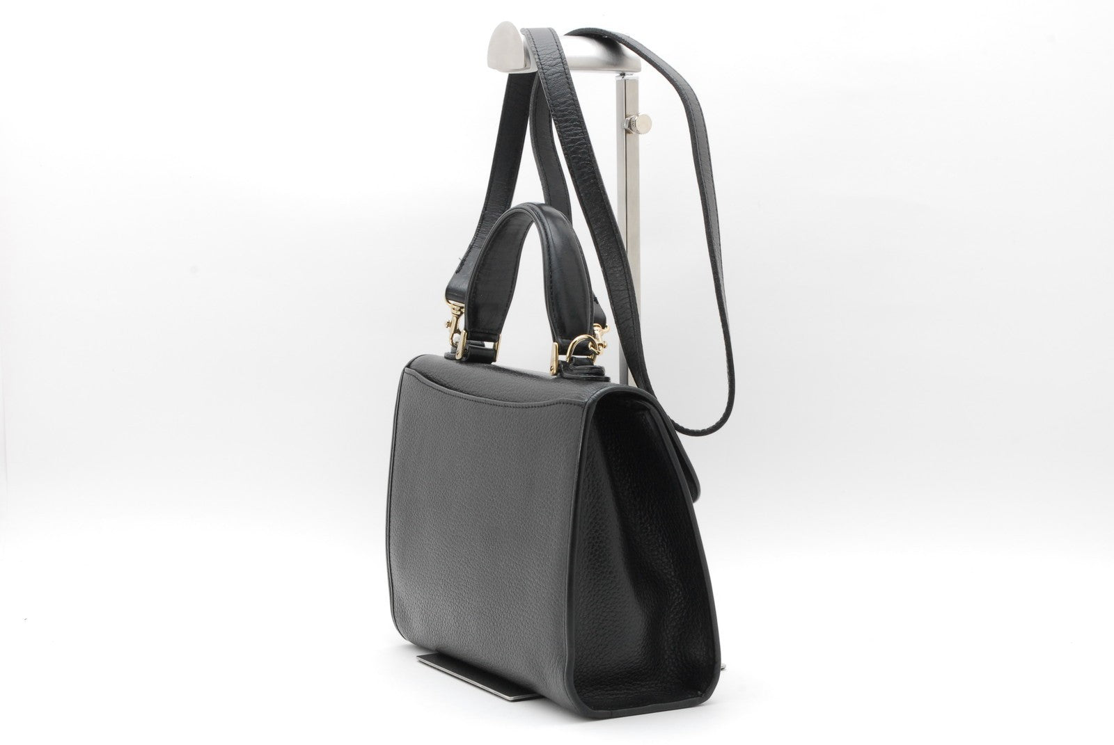 Burberry Nova Check Vintage Hand Tote Shoulder 2way Bag - Black, Leather