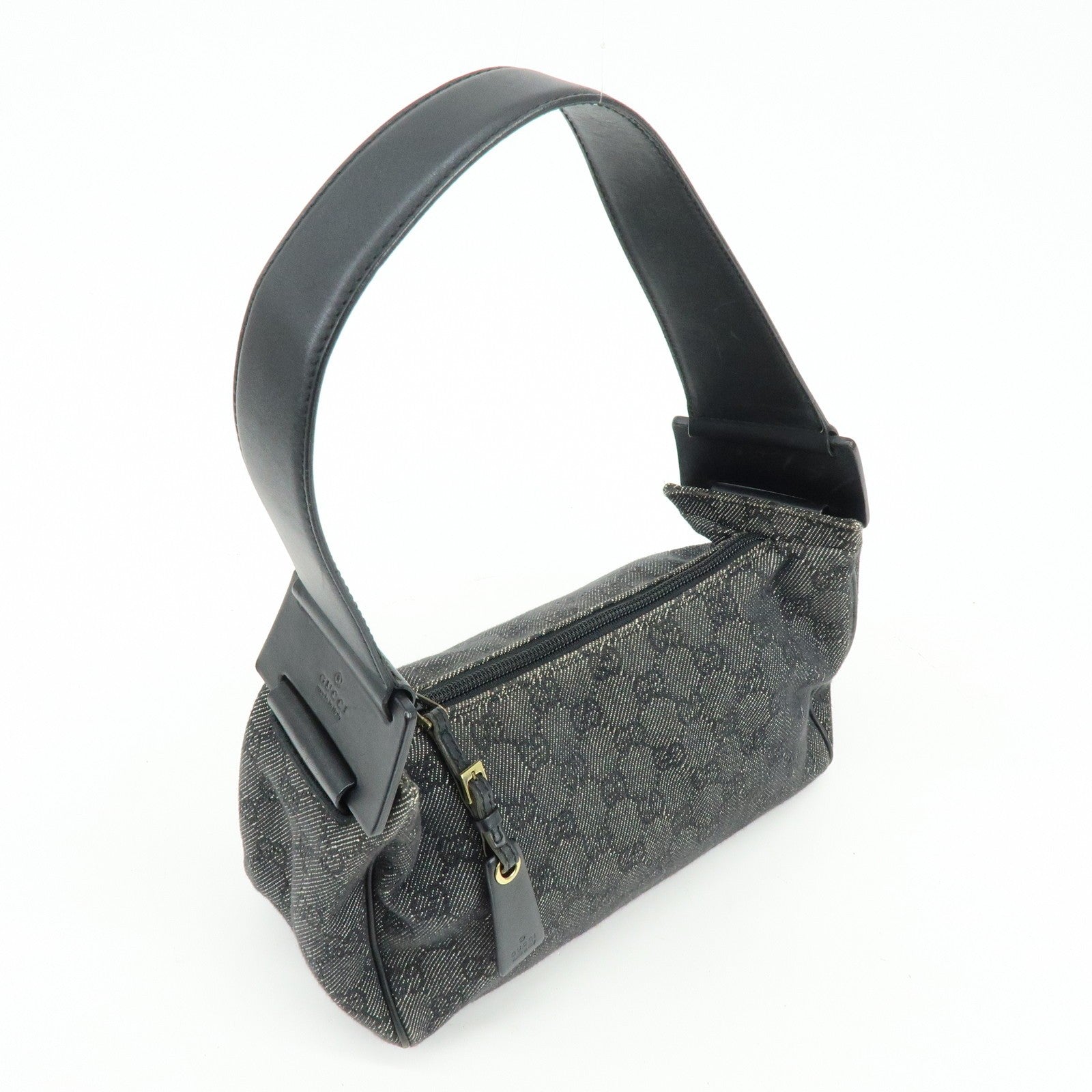 Gucci Shoulder Bag - Black, GG Canvas, Leather 