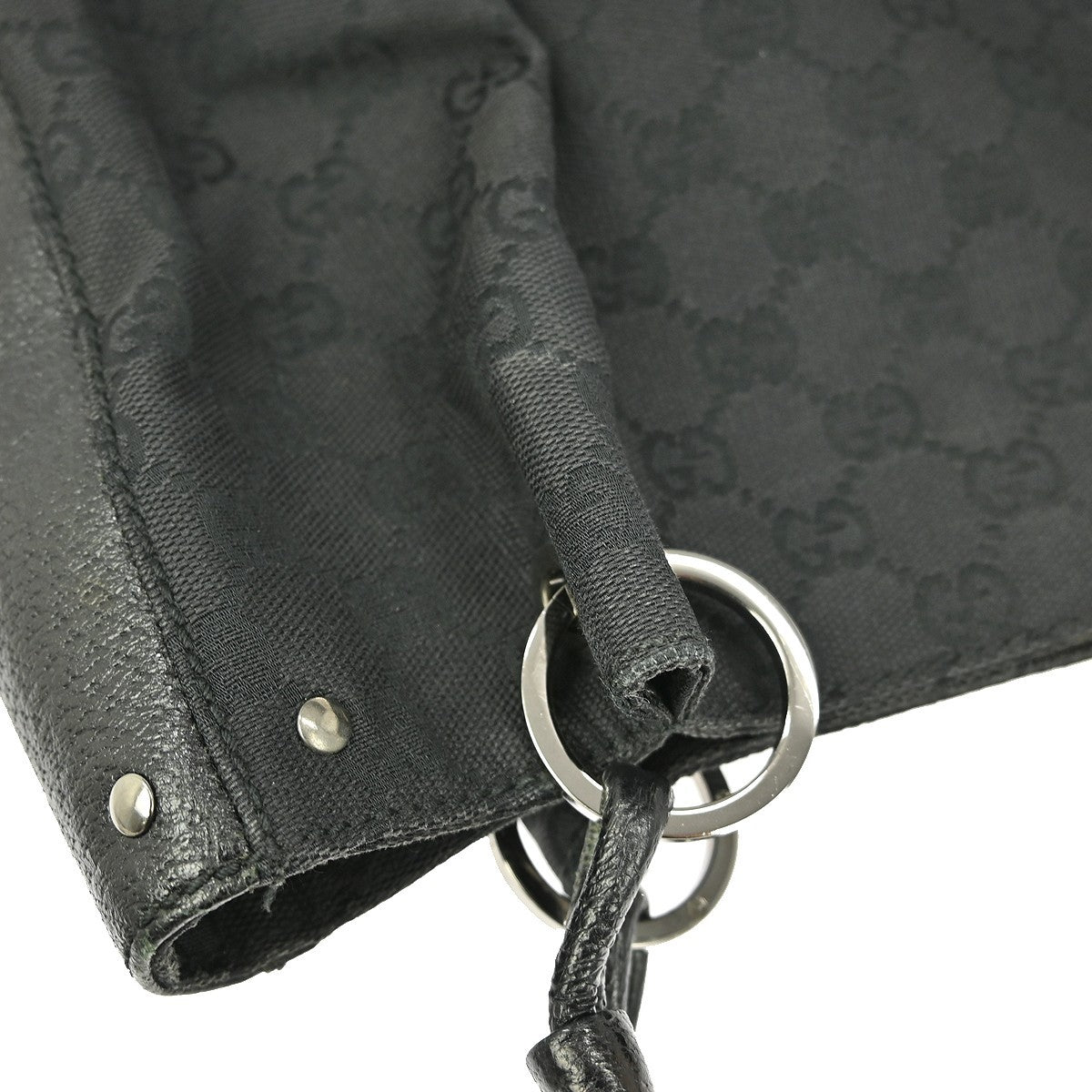 Gucci GG Handbag - Black, Canvas, Leather 