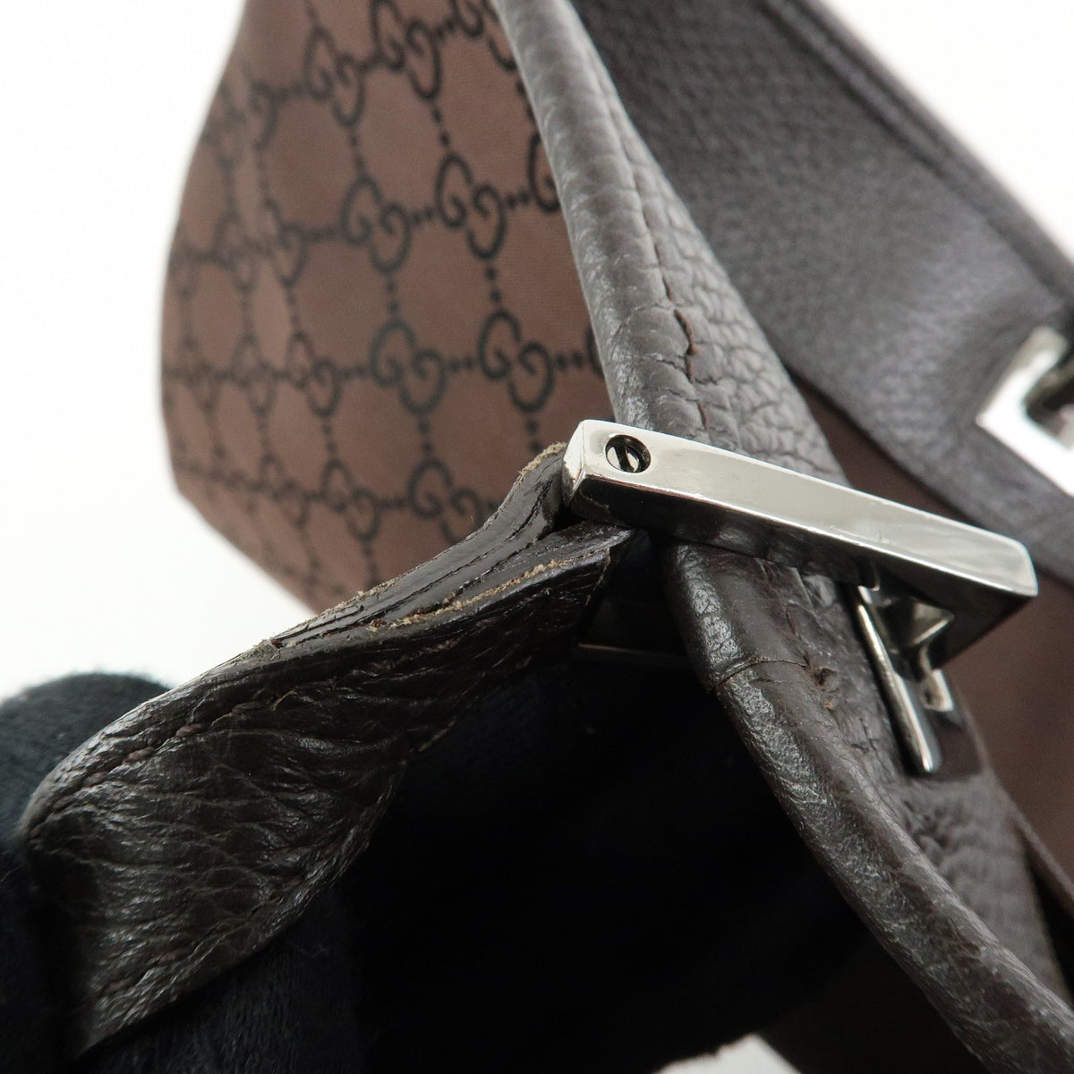 Gucci GG Nylon Leather Tote Bag - Brown, Nylon Leather