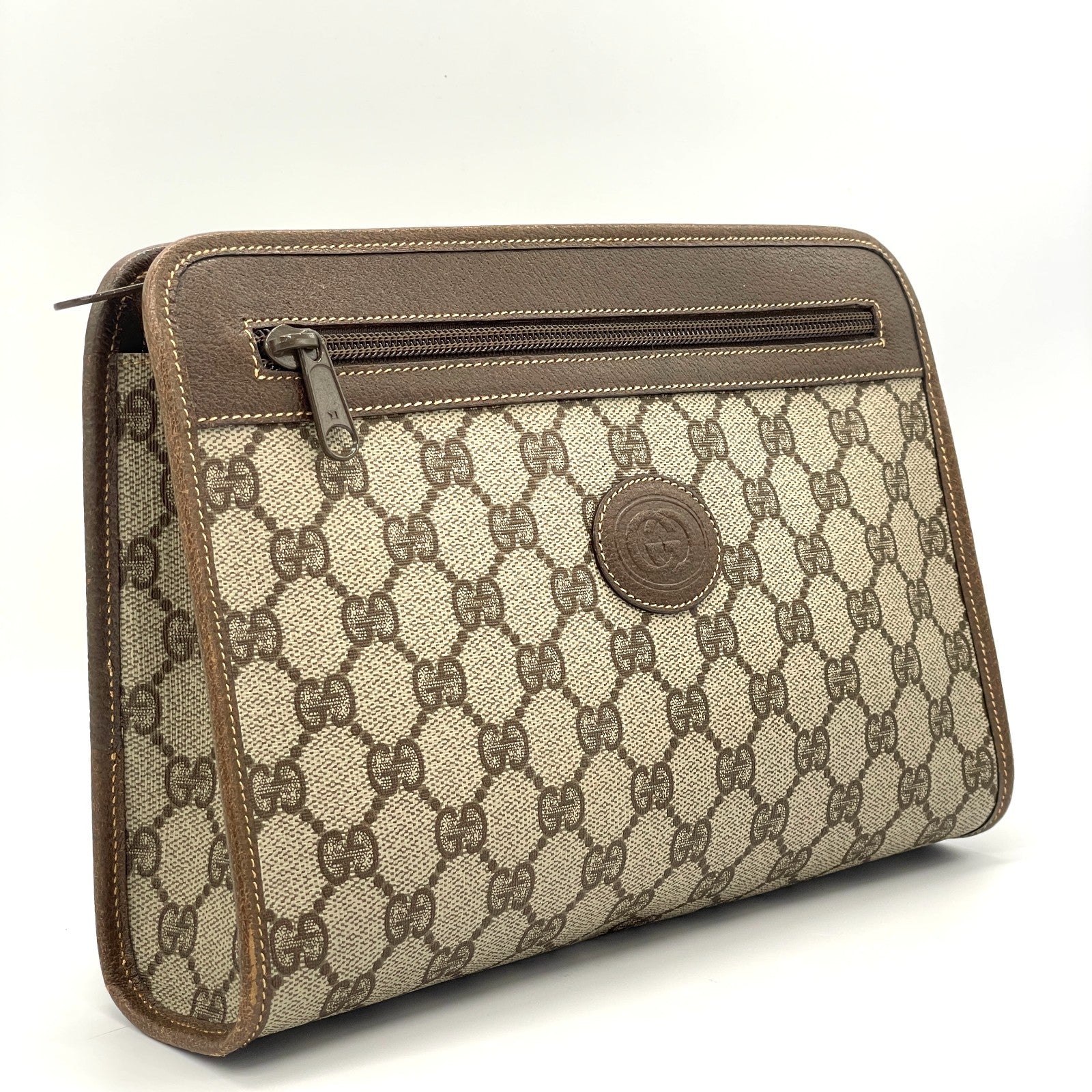 Gucci GG Clutch Bag - Brown, PVC Leather