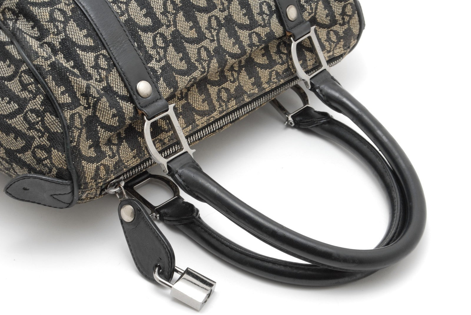 Christian Dior Trotter Boston Bag - Navy Black, Canvas Leather