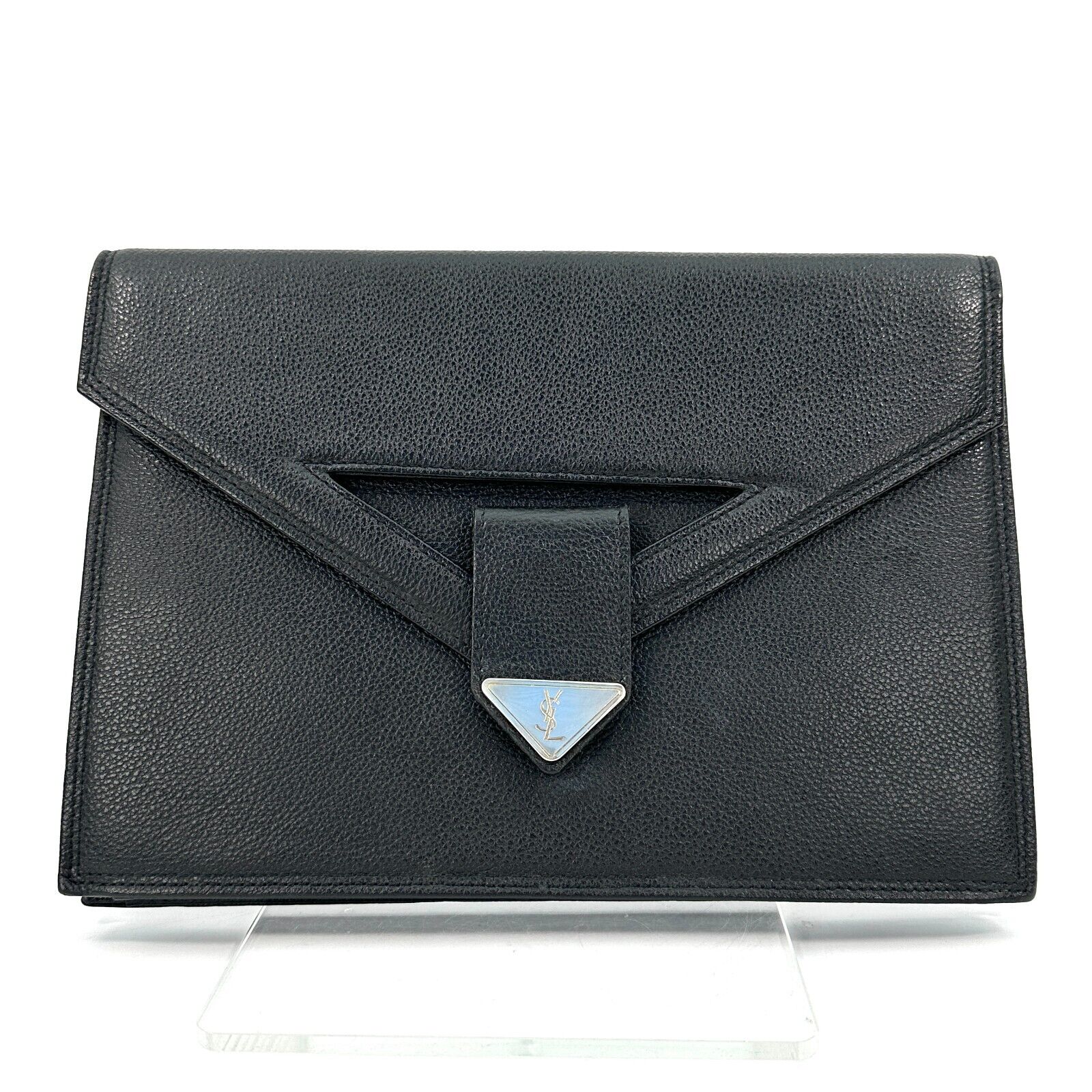 Saint Laurent YSL Clutch Black, Leather