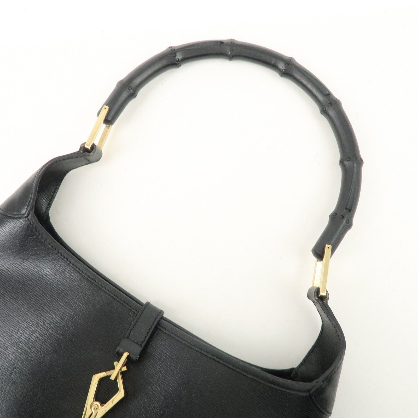 Gucci Bamboo Shoulder Bag - Black, Leather