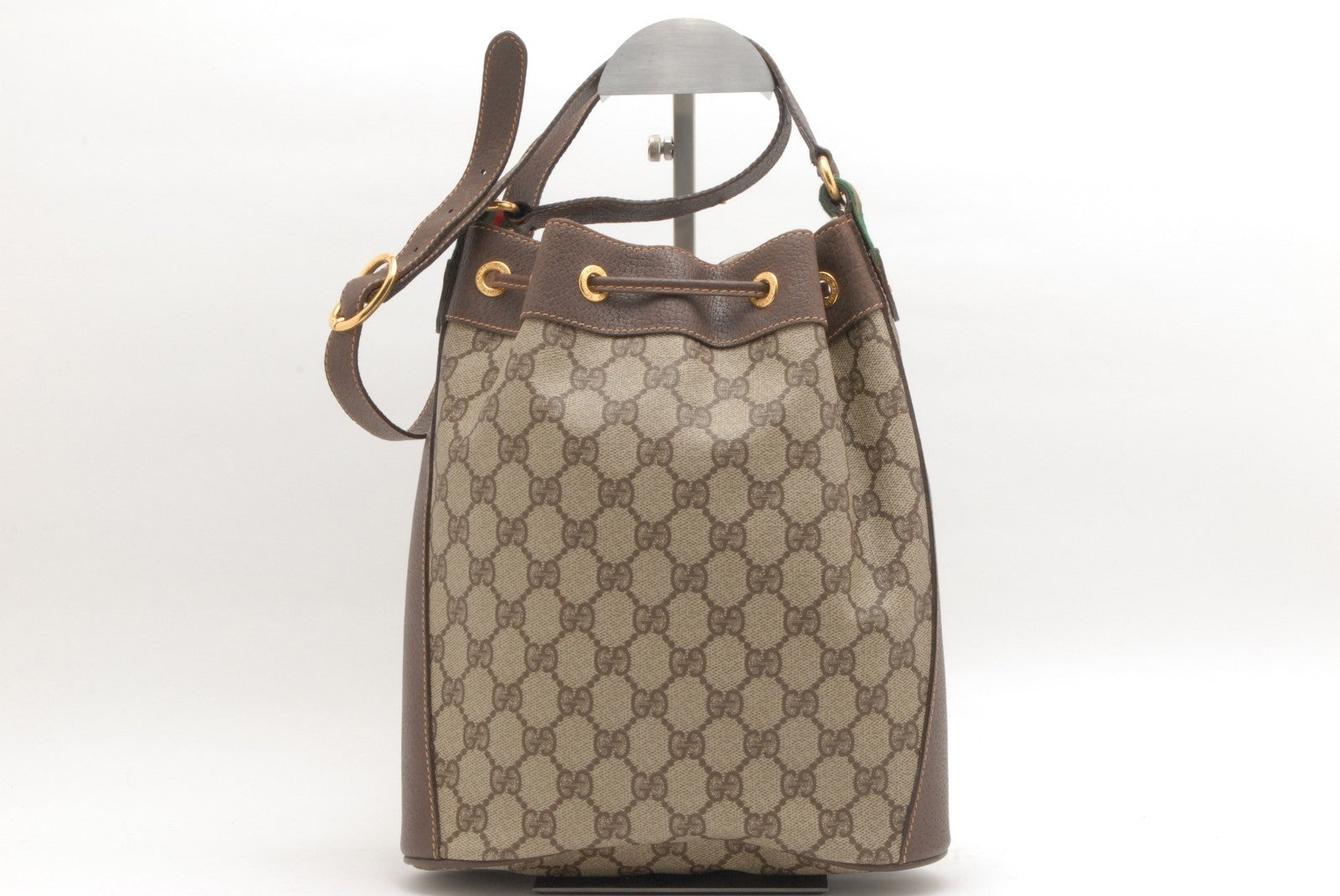 Gucci Sherry Line Drawstring Shoulder Bag - Brown, PVC Leather