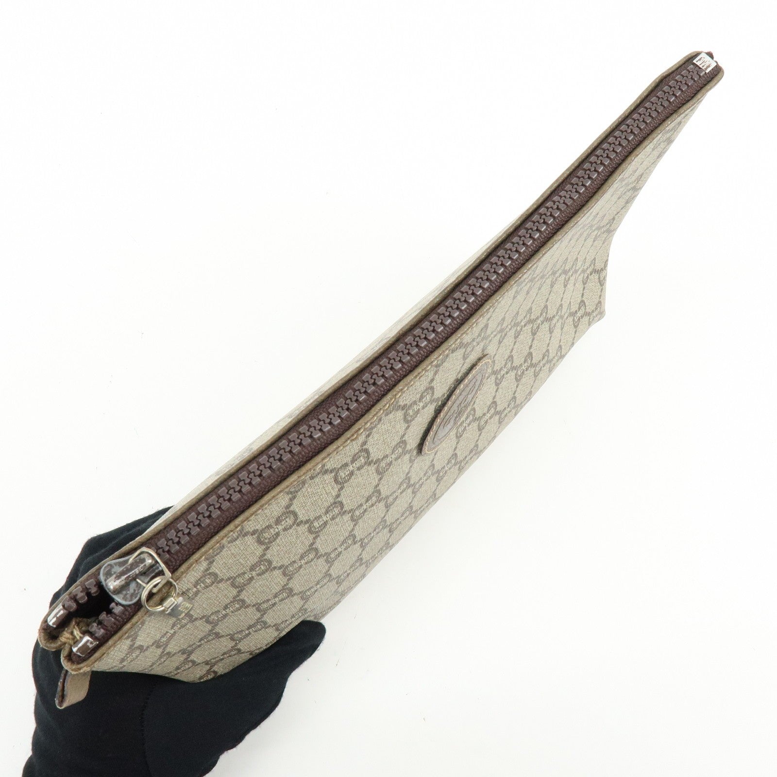Gucci GG Plus Clutch Bag - Beige, Leather