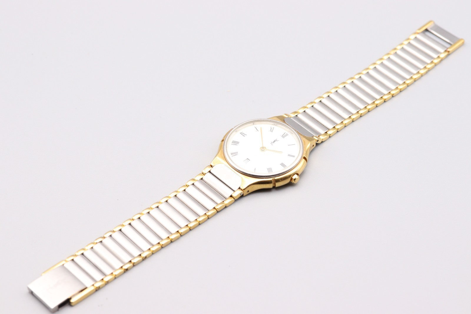 Yves Saint Laurent Vintage Quartz Watch - White, Stainless Steel