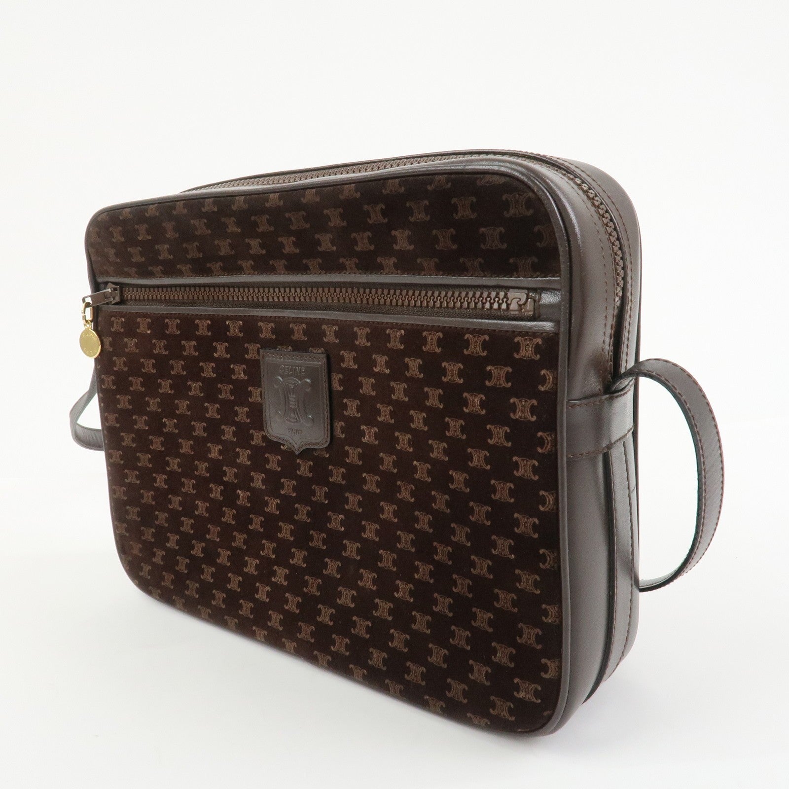 Celine Macadam Shoulder Bag - Brown, Suede Leather