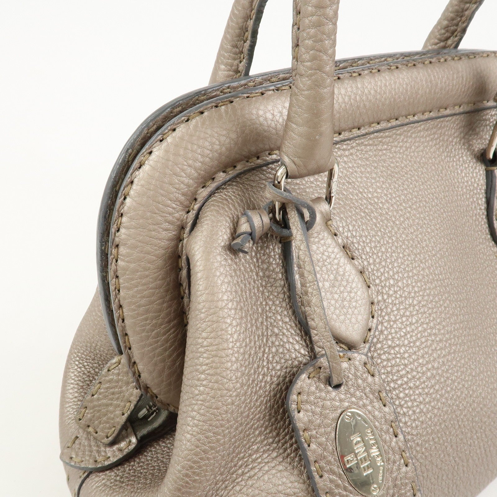 Fendi Hand Bag - Greige, Leather