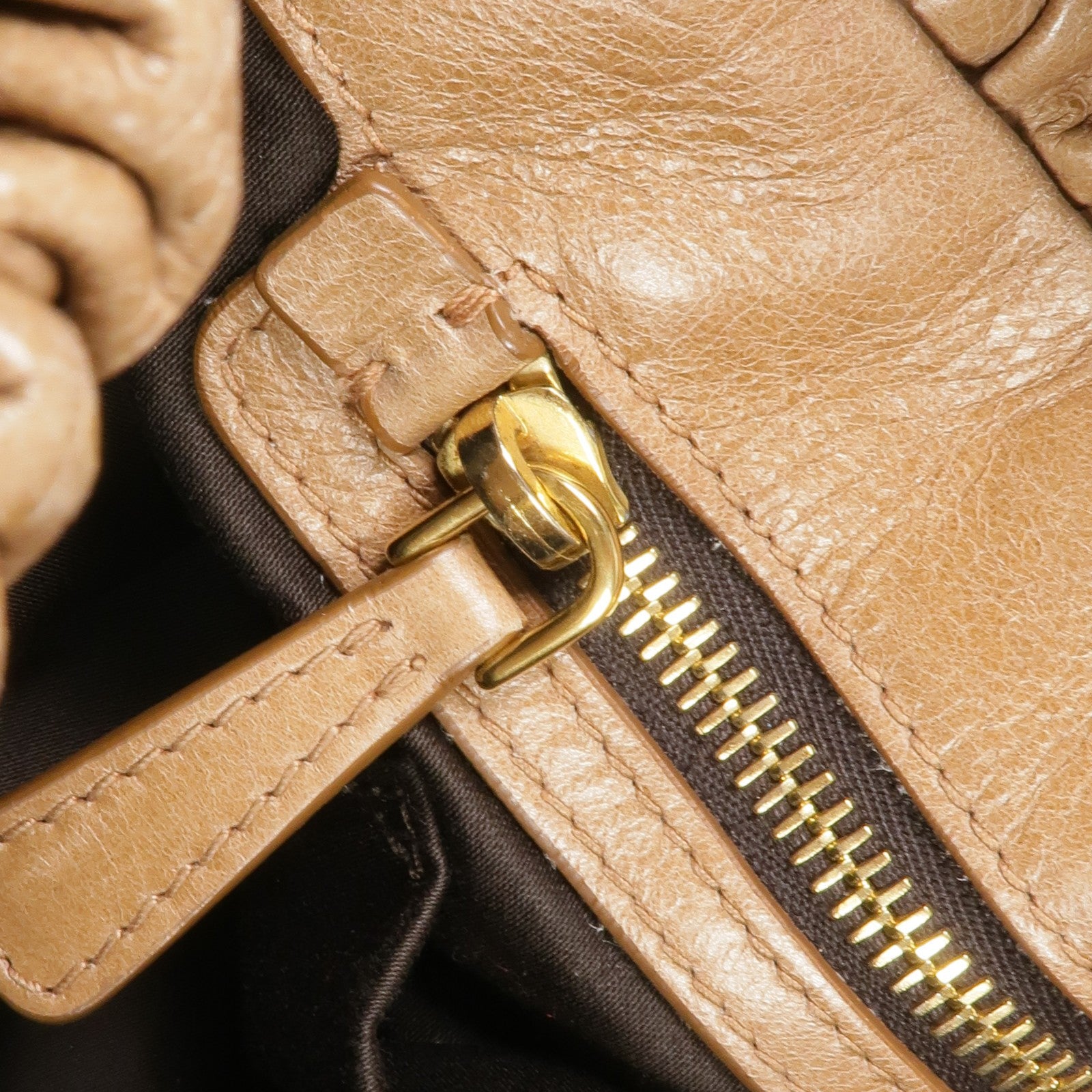 Miu Miu GHW 2 Way Shoulder Bag - Brown, Calfskin Leather 