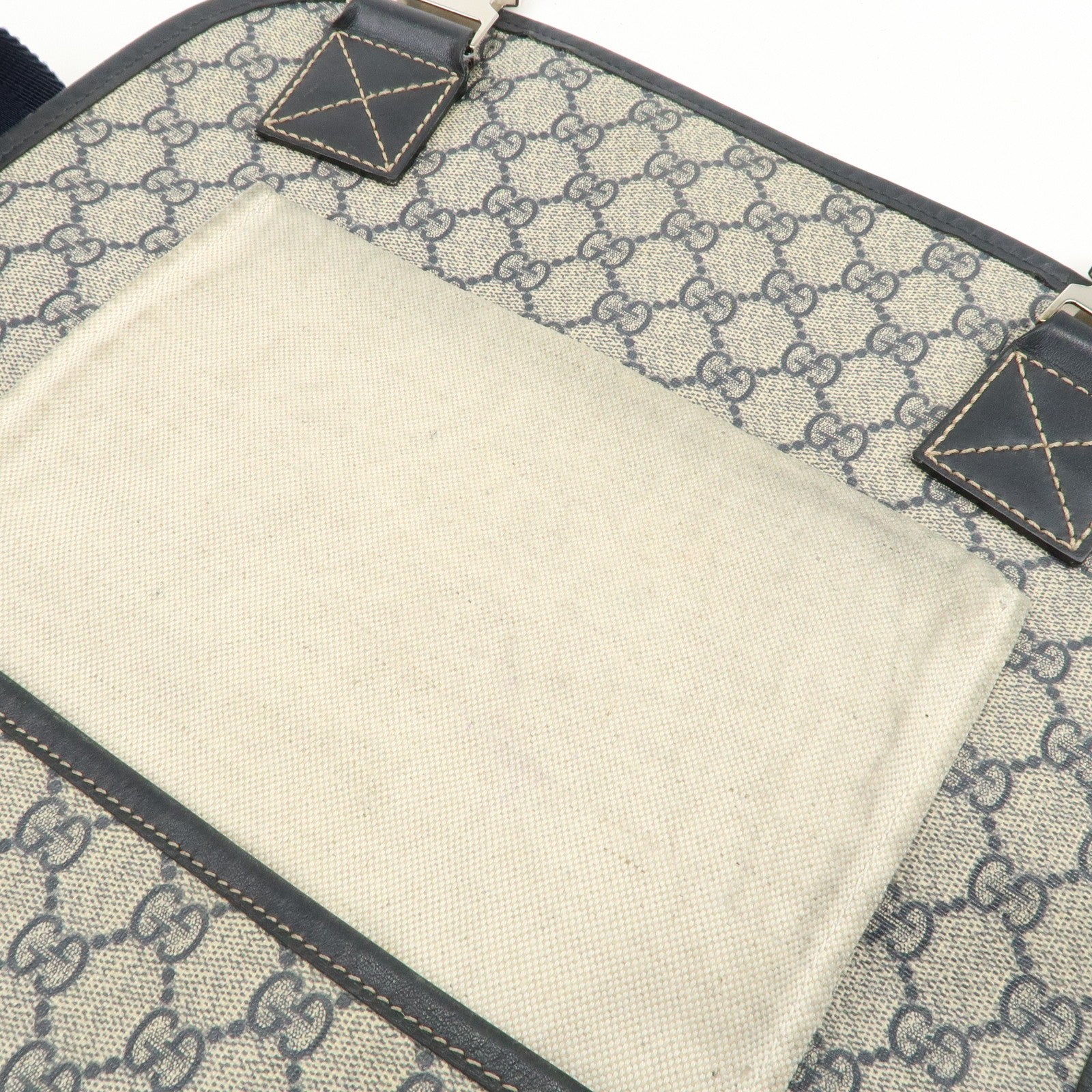 Gucci Shoulder Bag - Beige Navy, GG Supreme