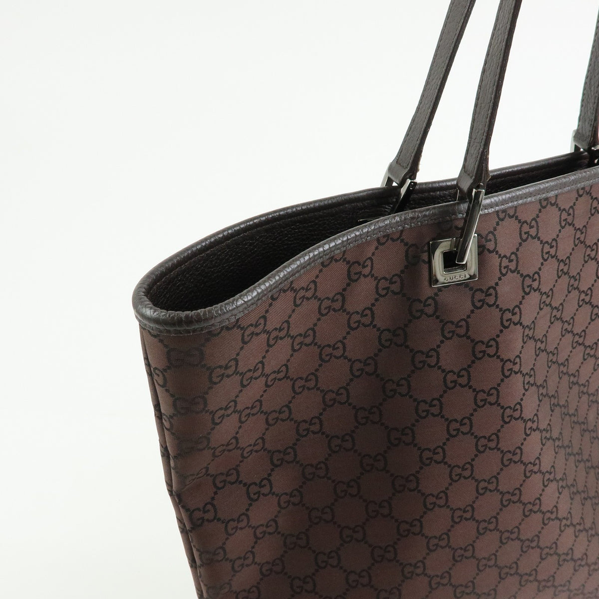 Gucci GG Nylon Leather Tote Bag - Brown, Nylon Leather