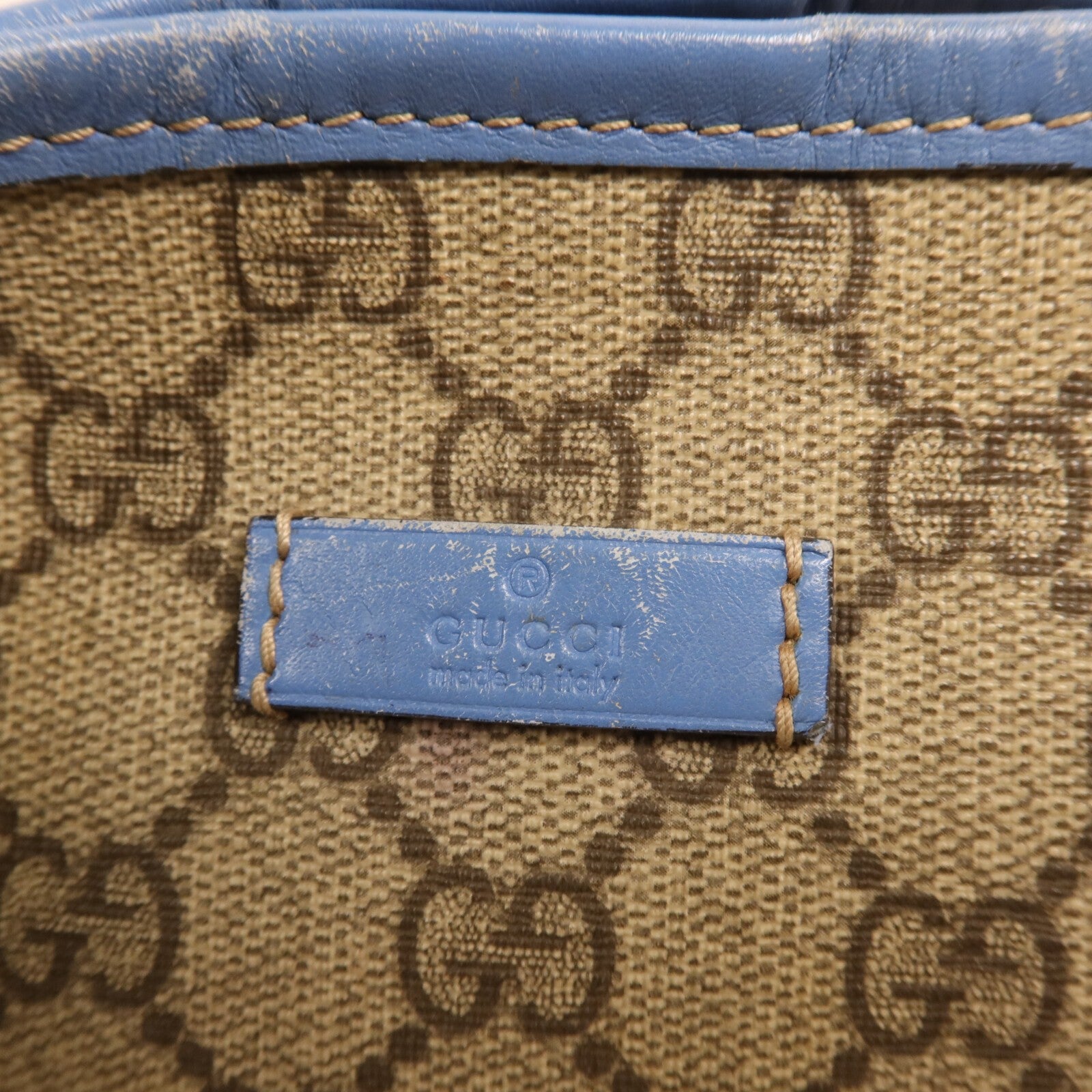 Gucci GHW GG Supreme Medium Joy Tote Bag - Brown/Blue, Coated Canvas