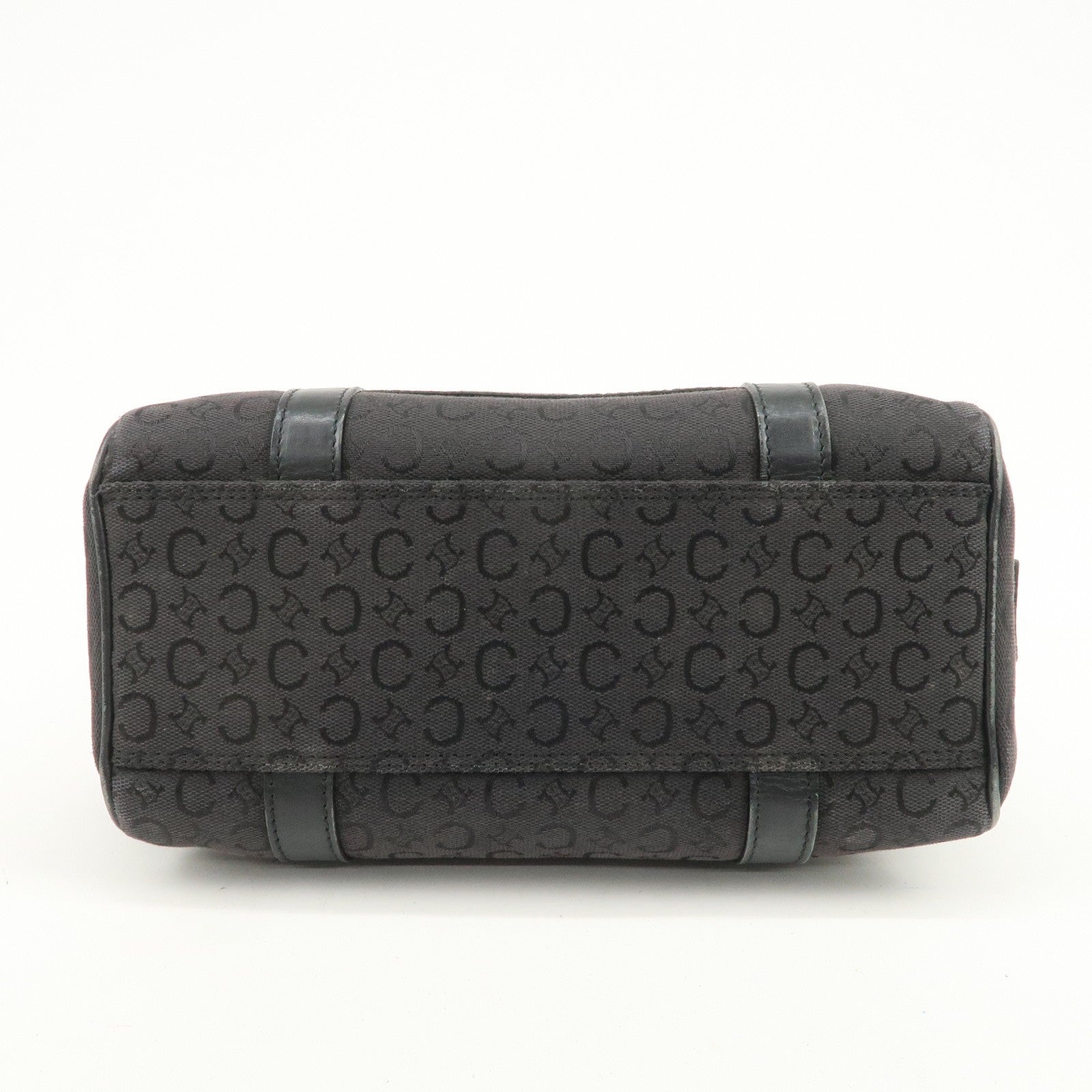 Celine C Macadam Boston Hand Bag - Black, Canvas, Leather 