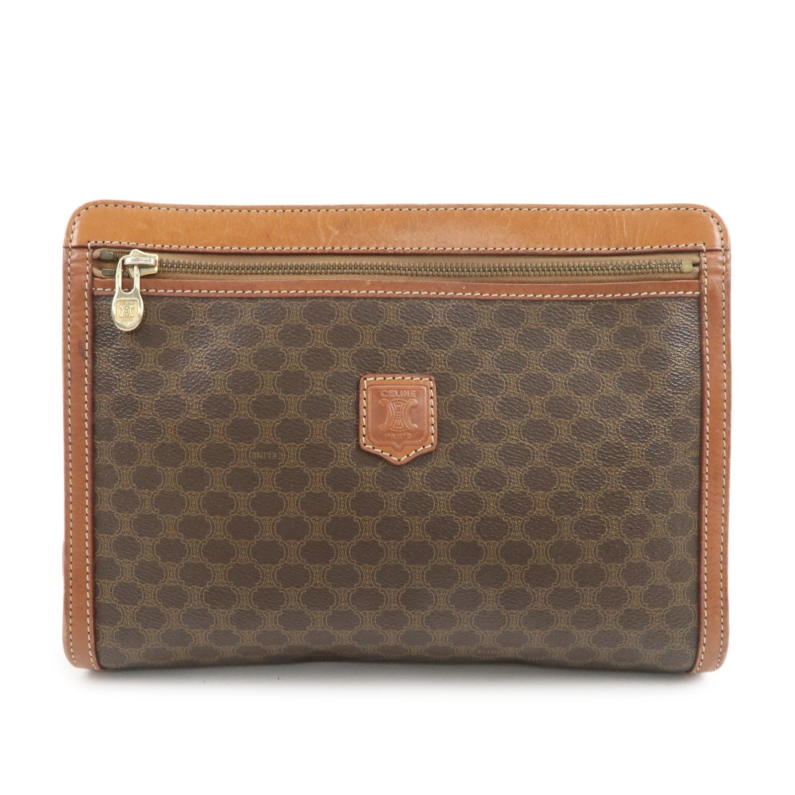 Celine Macadam Clutch Bag - Brown, PVC Coating Canvas, Leather