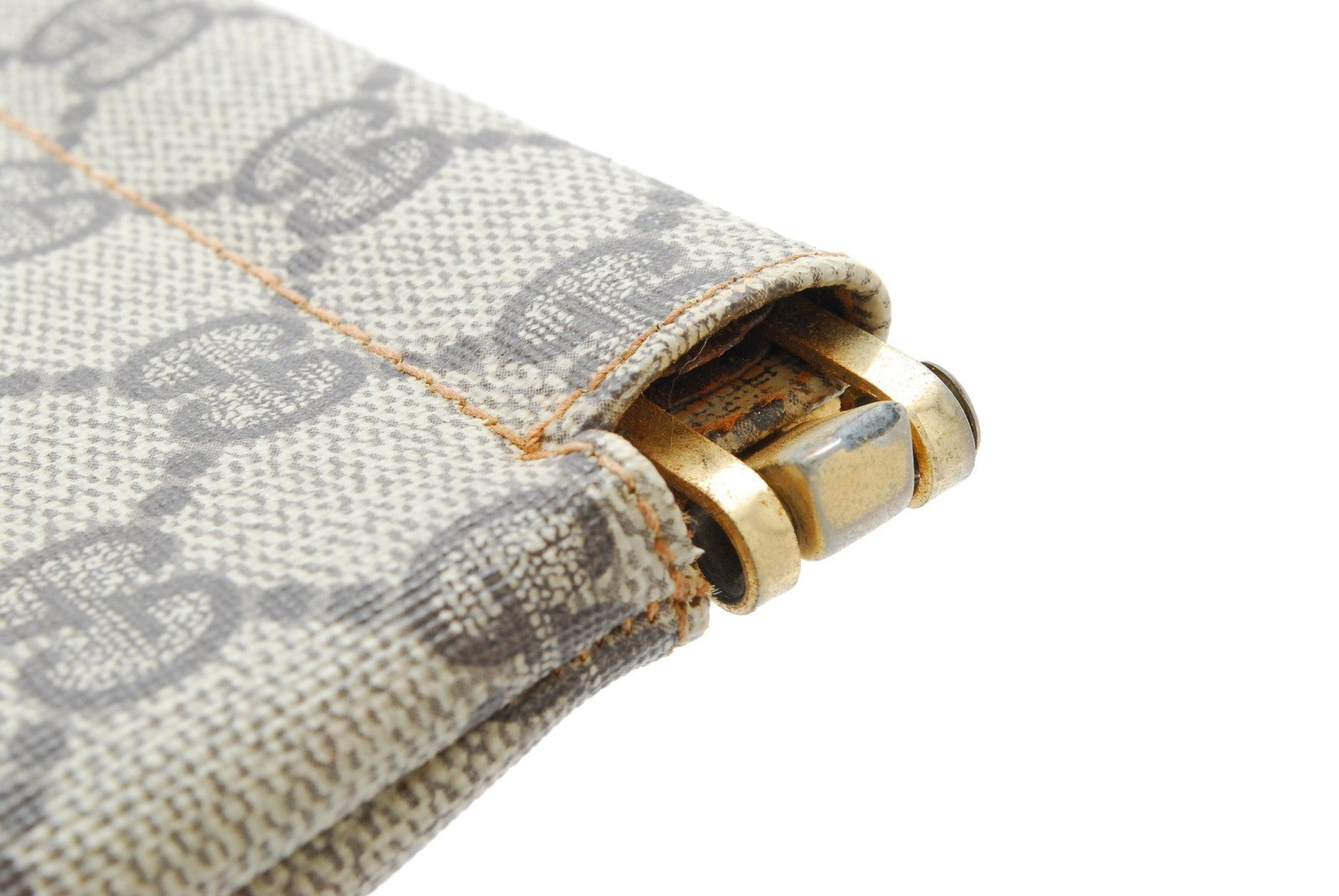 Gucci GG Supreme Clutch Bag - Brown, PVC Leather 