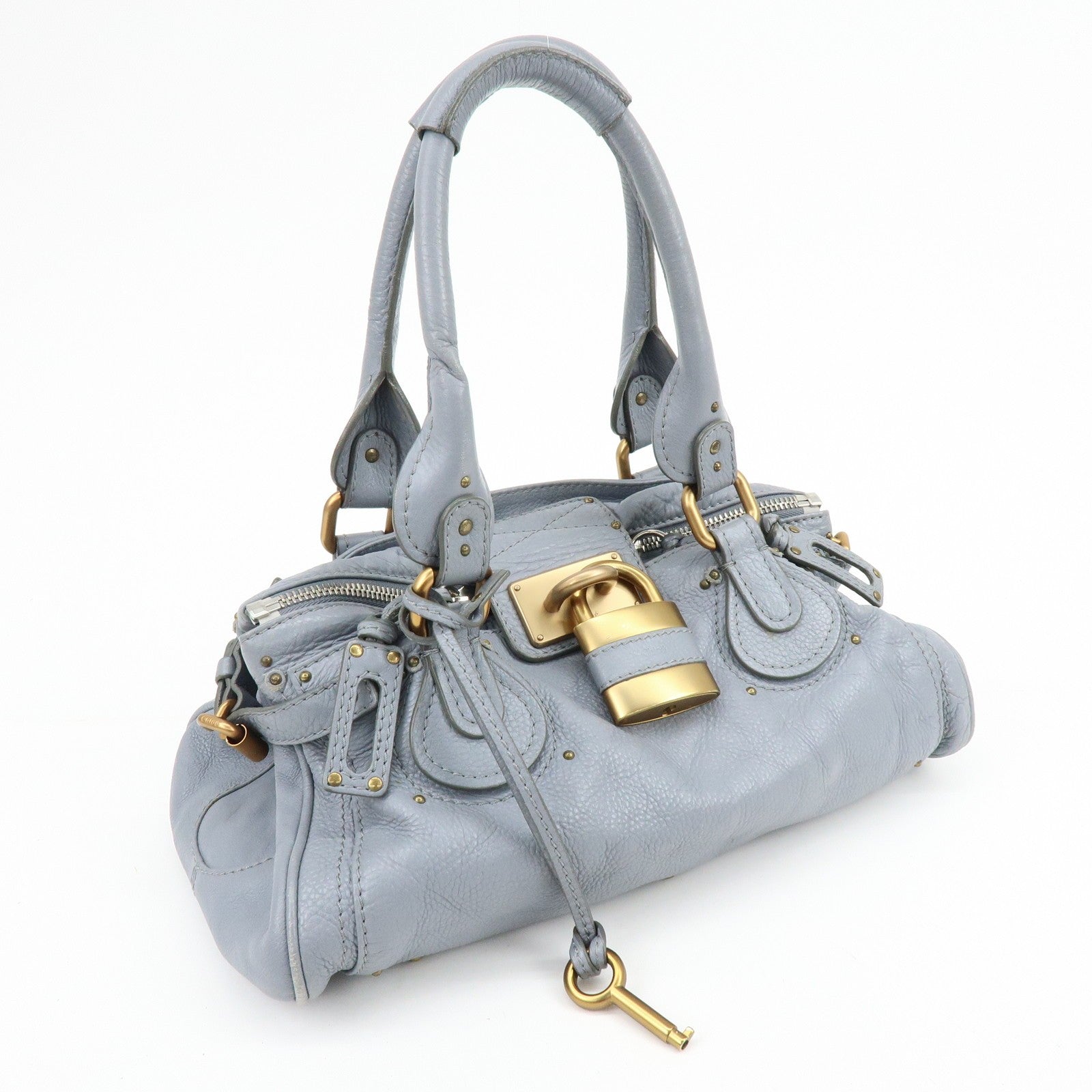 Chloe Paddington Hand Bag - Gray, Leather