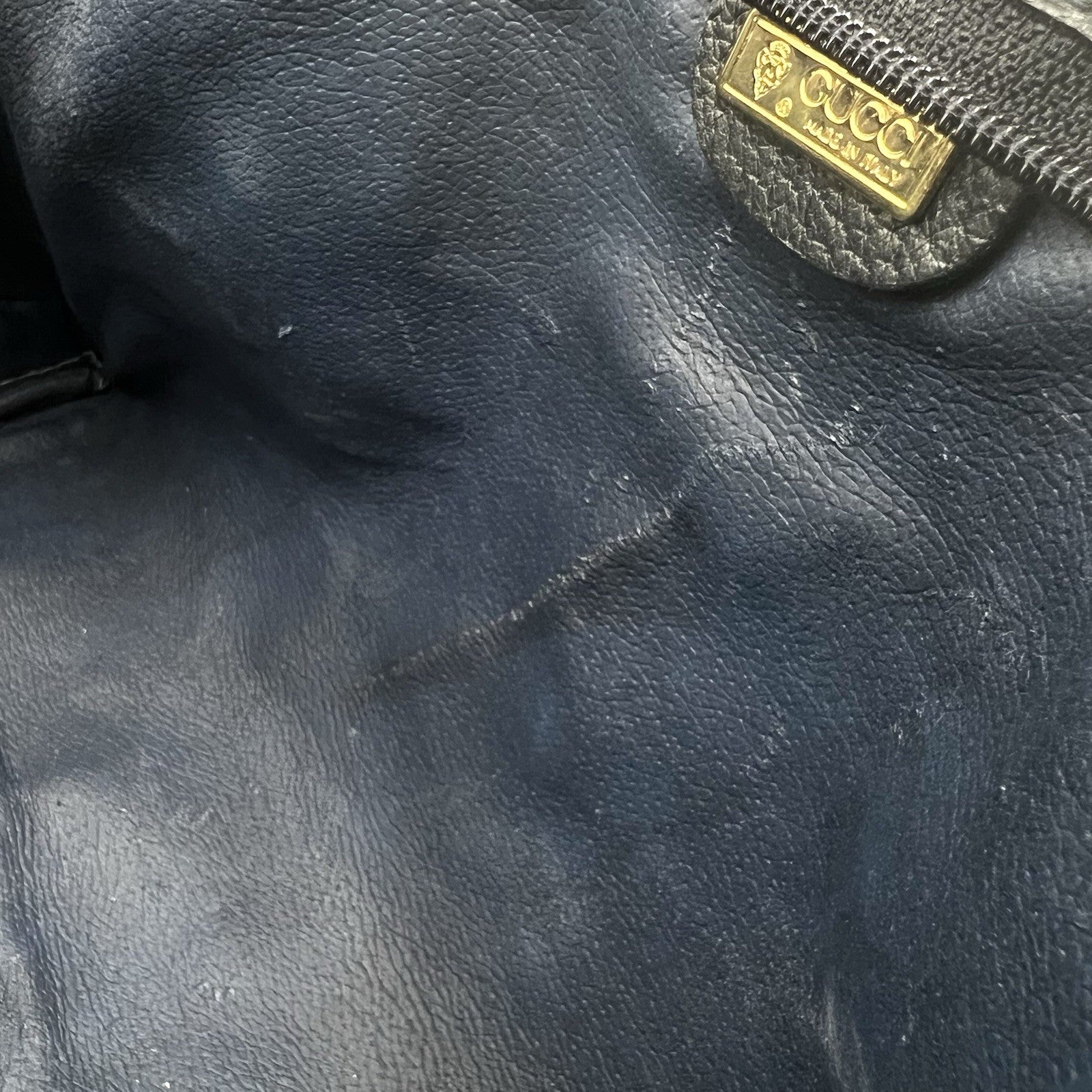 Gucci GG Supreme Clutch - Gold Navy, PVC Leather