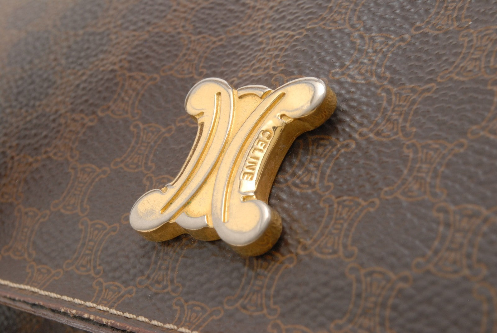 Celine Macadam Boston Handbag - Brown, PVC Leather