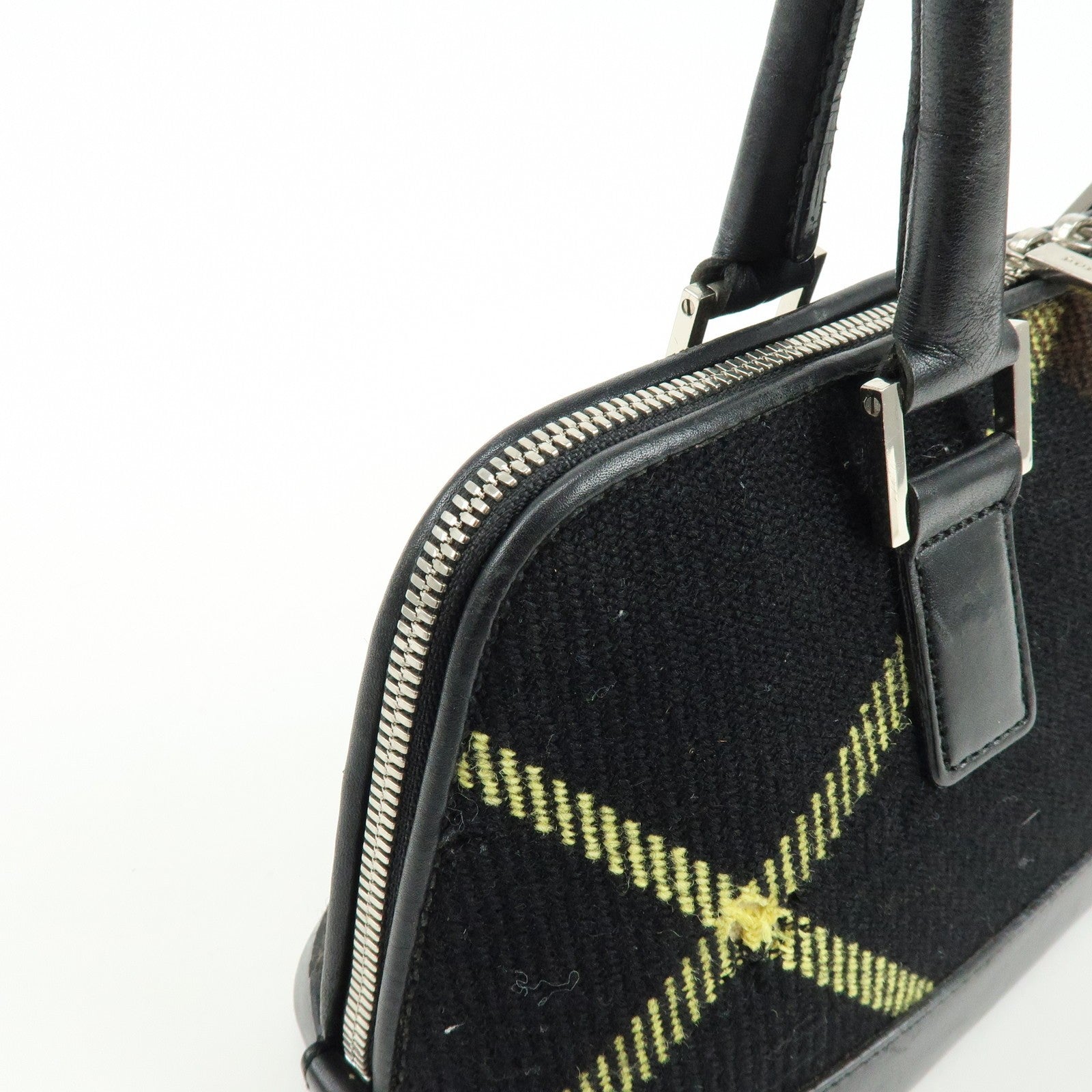 Burberry Shoulder Hand Bag - Black Brown, Canvas Leather