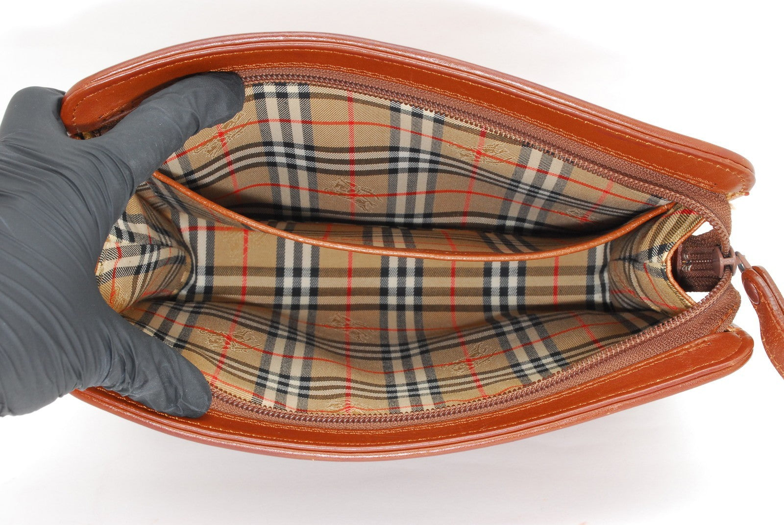 Burberry Burberrys Clutch Handbag - Brown, Leather