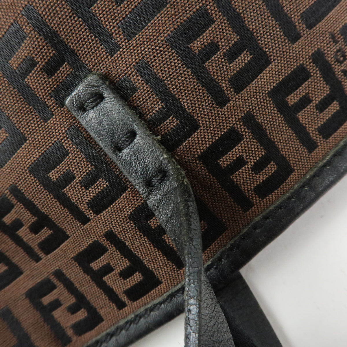 Fendi 8BH075 Tote Bag - Brown, Black, Jacquard Canvas, Leather