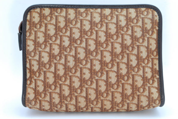 Christian Dior Trotter Clutch Porch Bag - Brown, Canvas Leather