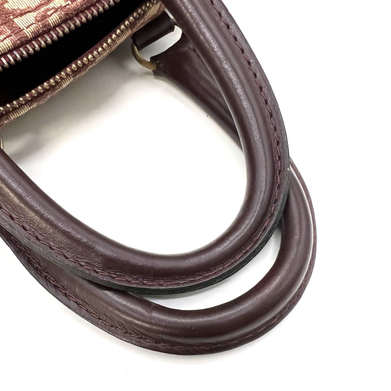 Christian Dior Trotter Boston Handbag - Red Bordeaux, Canvas