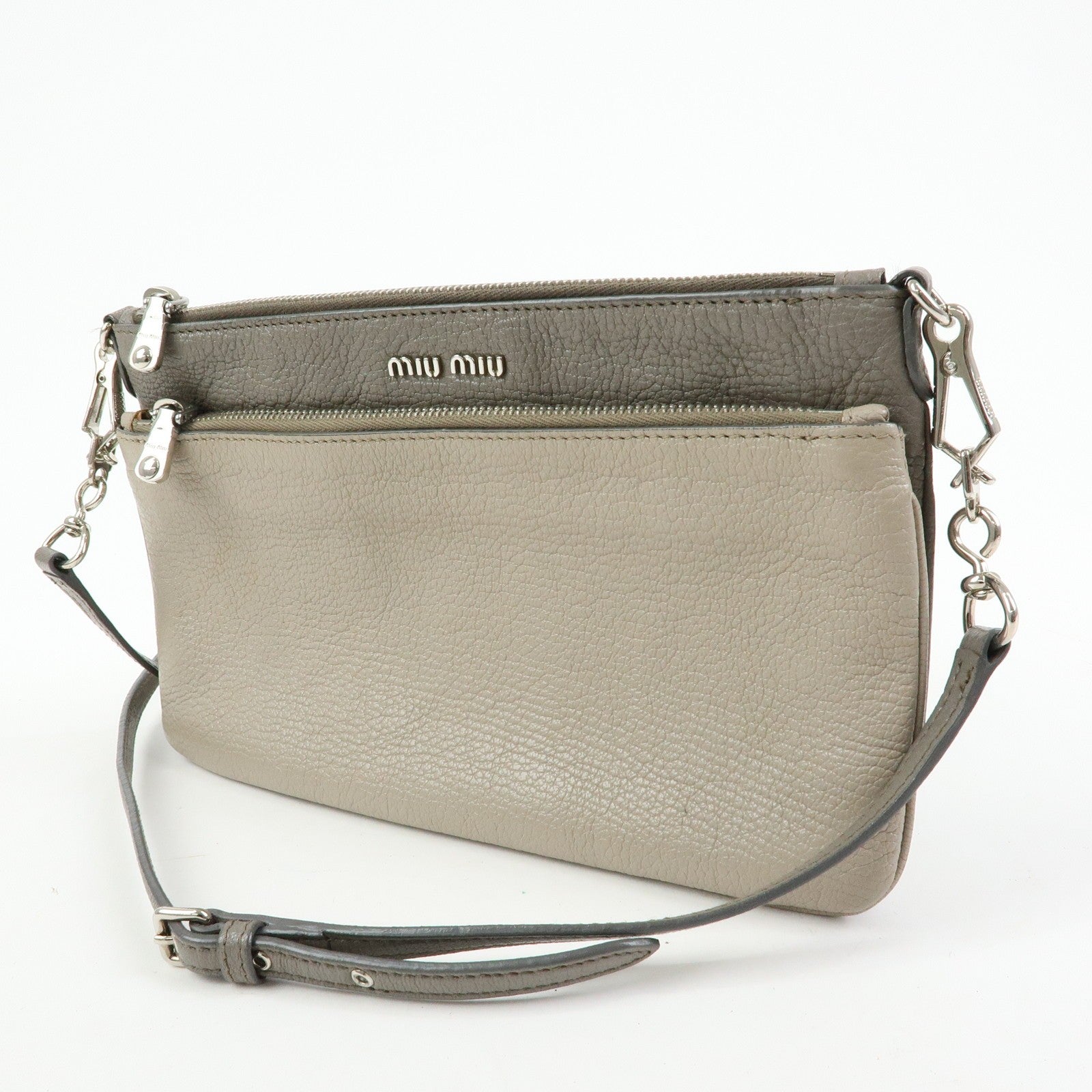 Miu Miu Madras 2Way Handbag - Greige, Leather