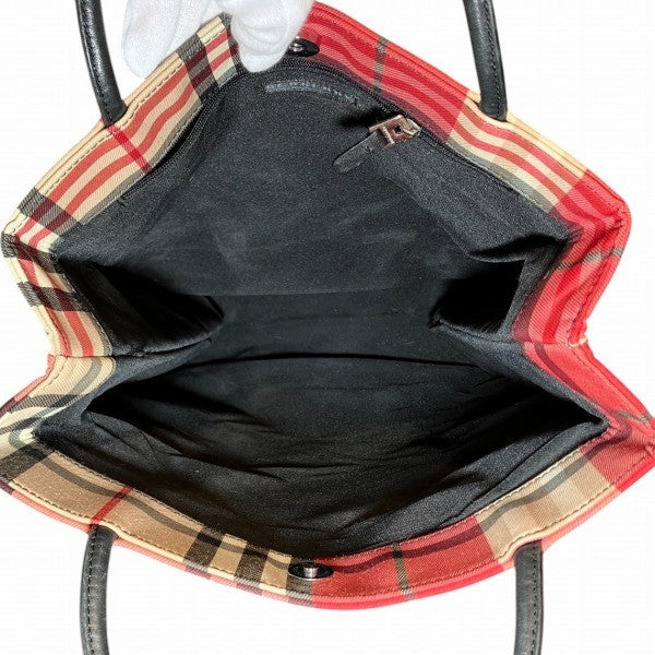 Burberry London Nova Check Handbag - Red, Canvas x Leather