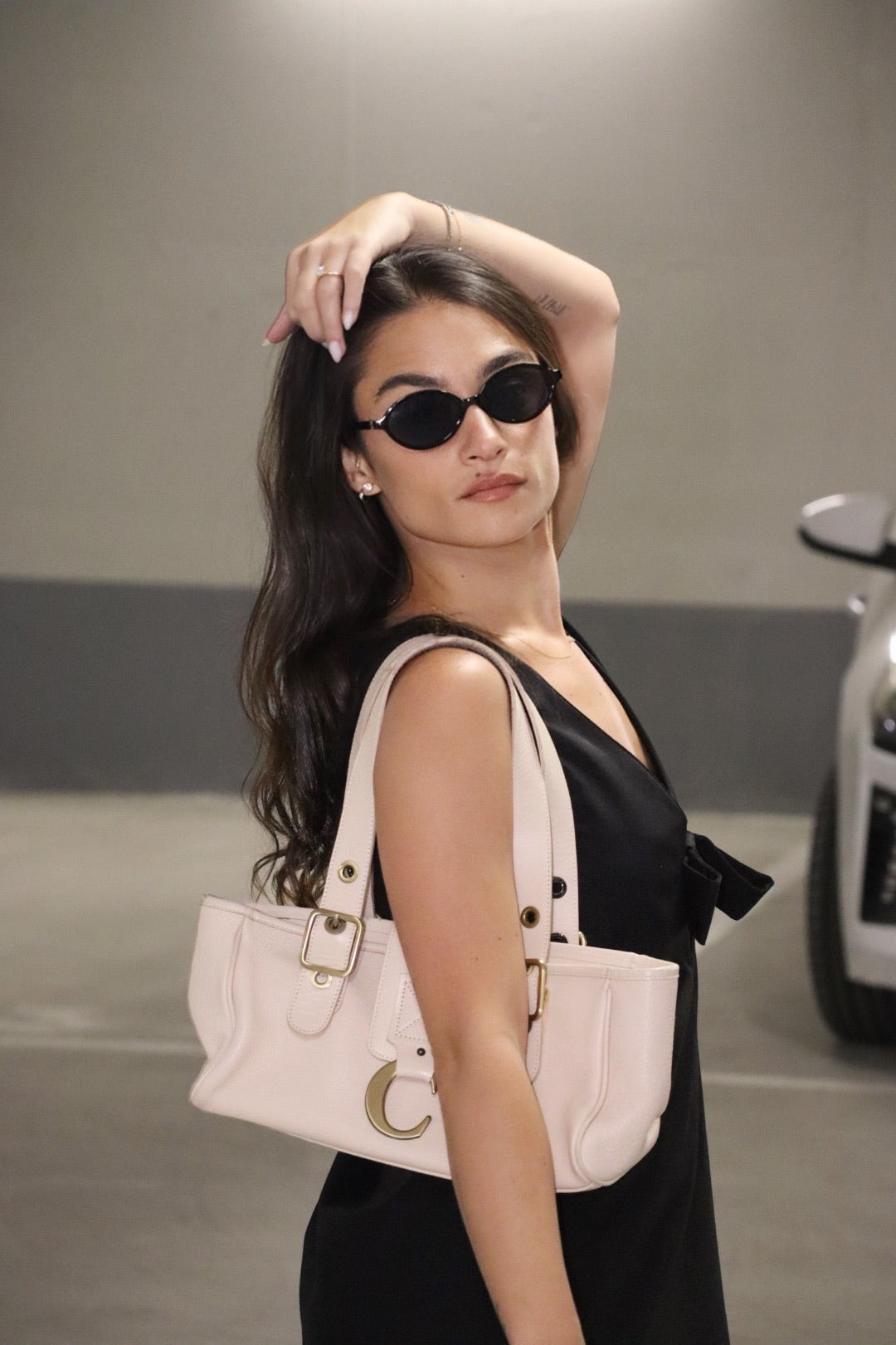 Chloe Tote Bag Leather Beige