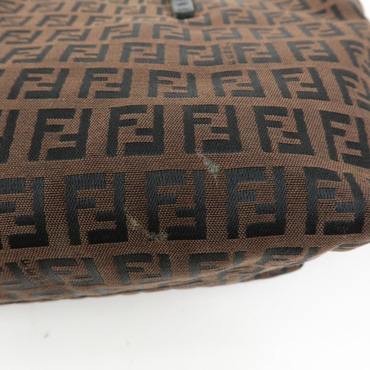 Fendi 8BH075 Tote Bag - Brown, Black, Jacquard Canvas, Leather